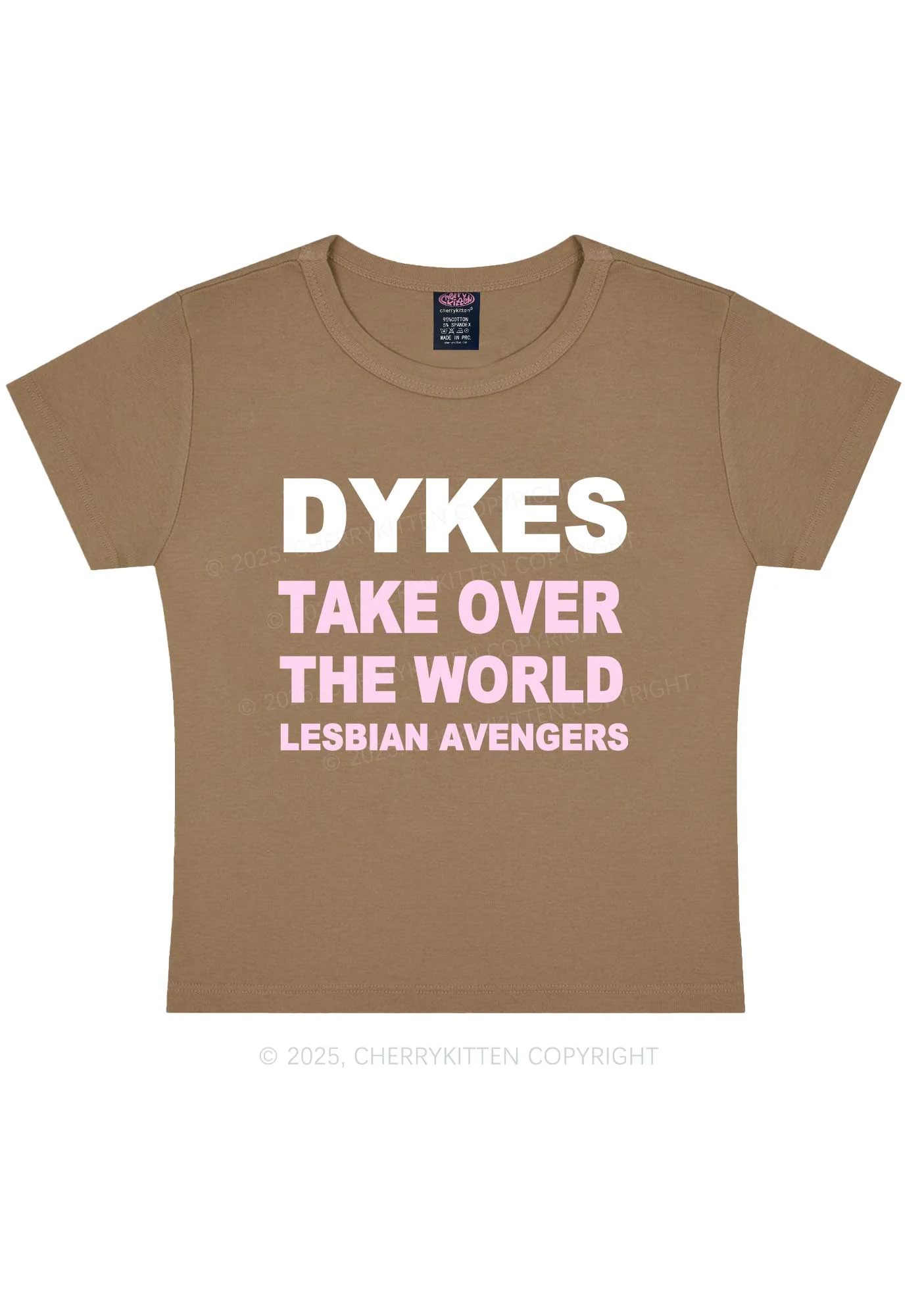 Dyke Take Over The World Y2K Baby Tee Cherrykitten - Image 10