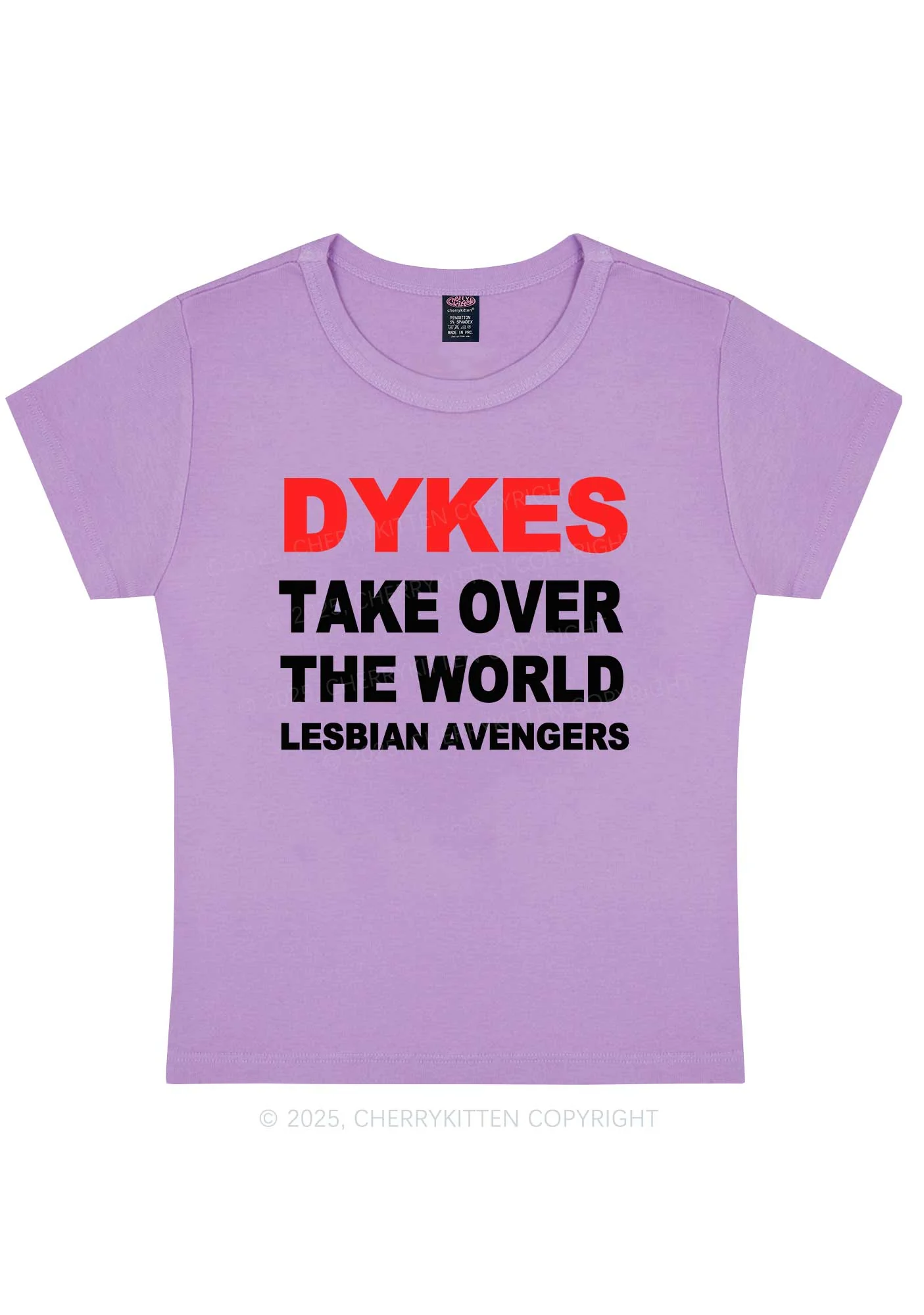 Dyke Take Over The World Y2K Baby Tee Cherrykitten - Image 11