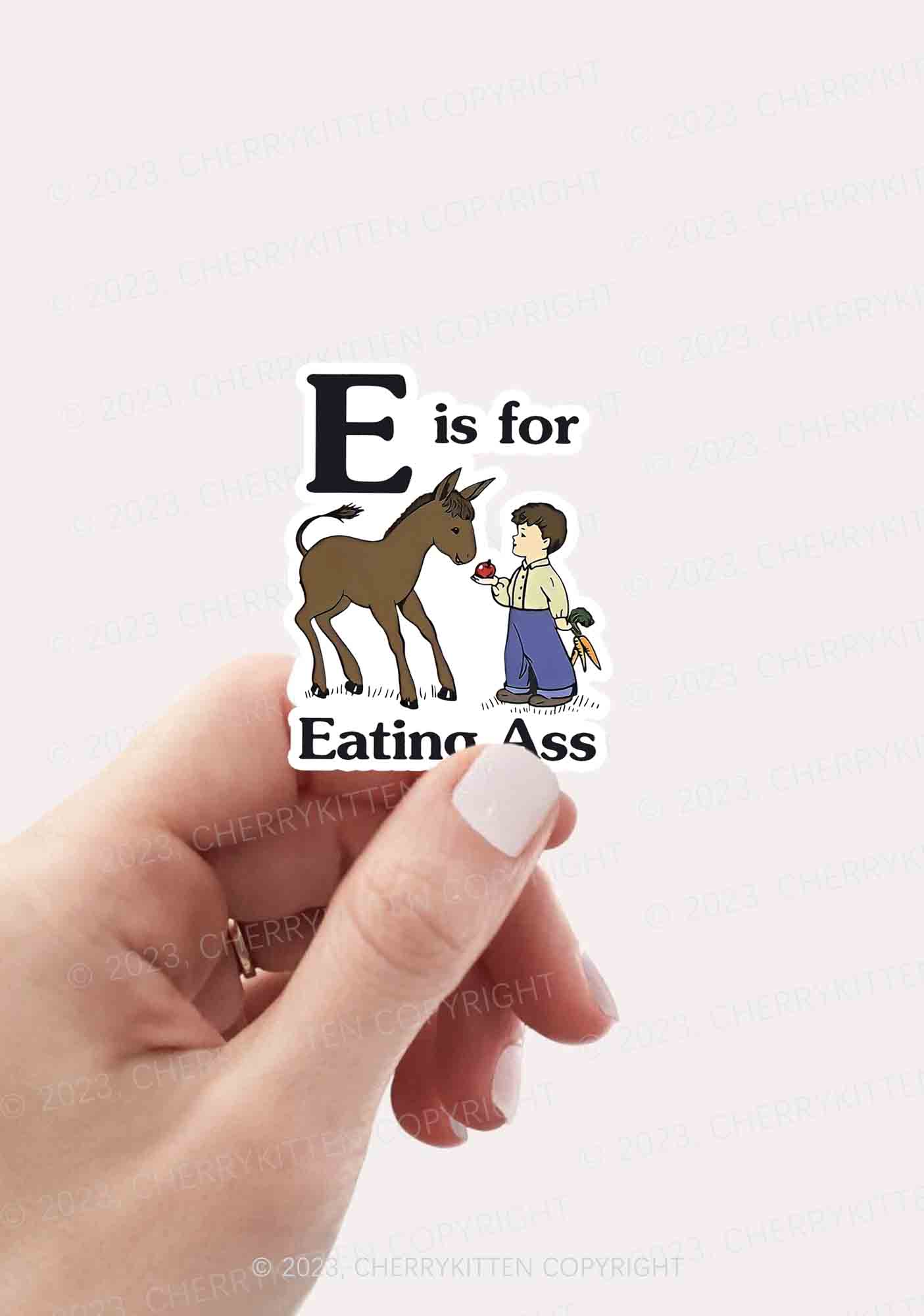 E Is For Eating Axx 1Pc Y2K Sticker Cherrykitten - Image 2