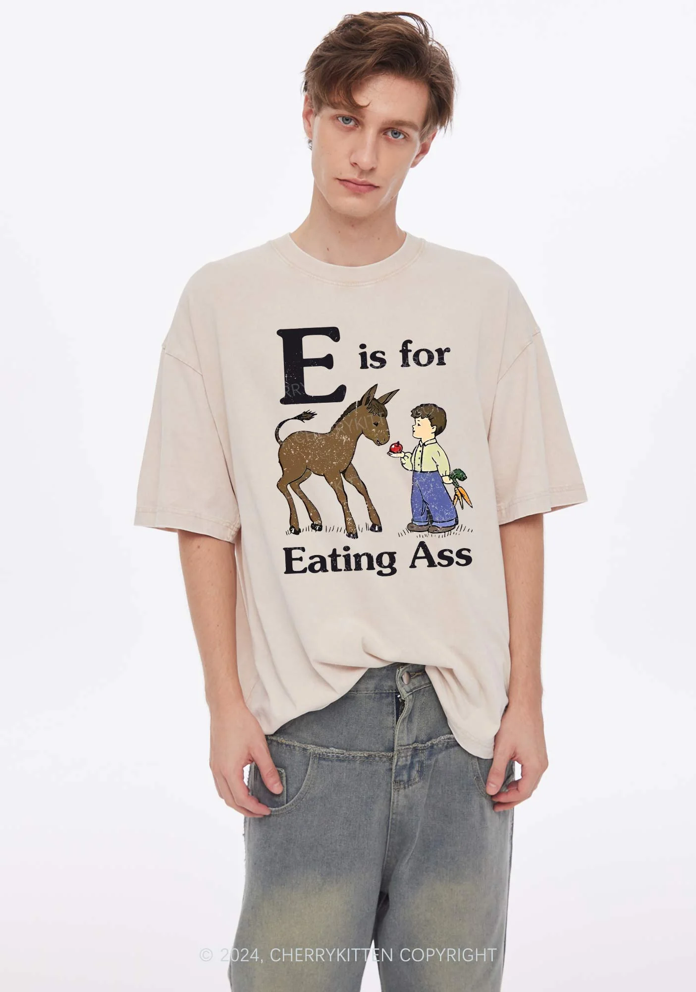 E Is For Eating Axx Y2K Washed Tee Cherrykitten - Image 2