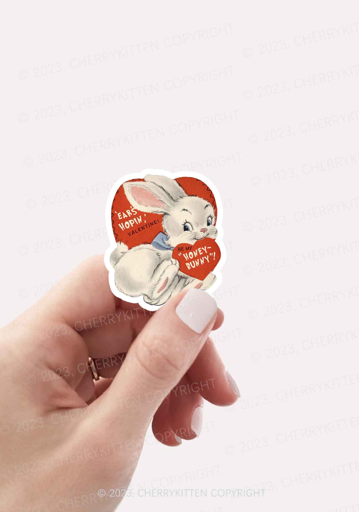 Ears Hopin Valentine Be My Honey Bunny 1Pc Y2K Sticker Cherrykitten - Image 2