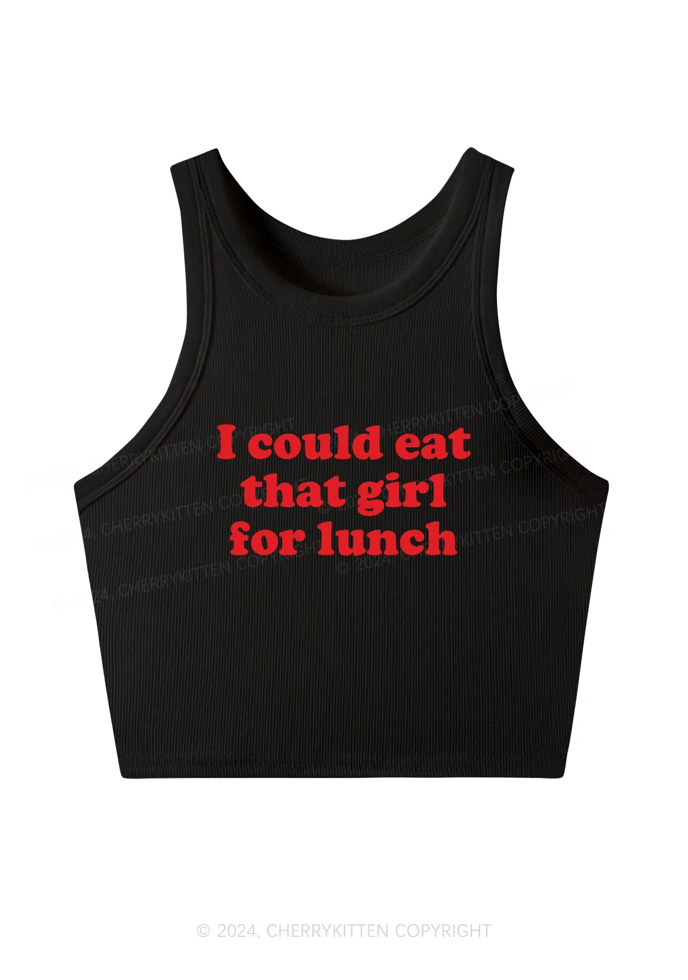 Eat Girl For Lunch Y2K Crop Tank Top Cherrykitten - Image 3