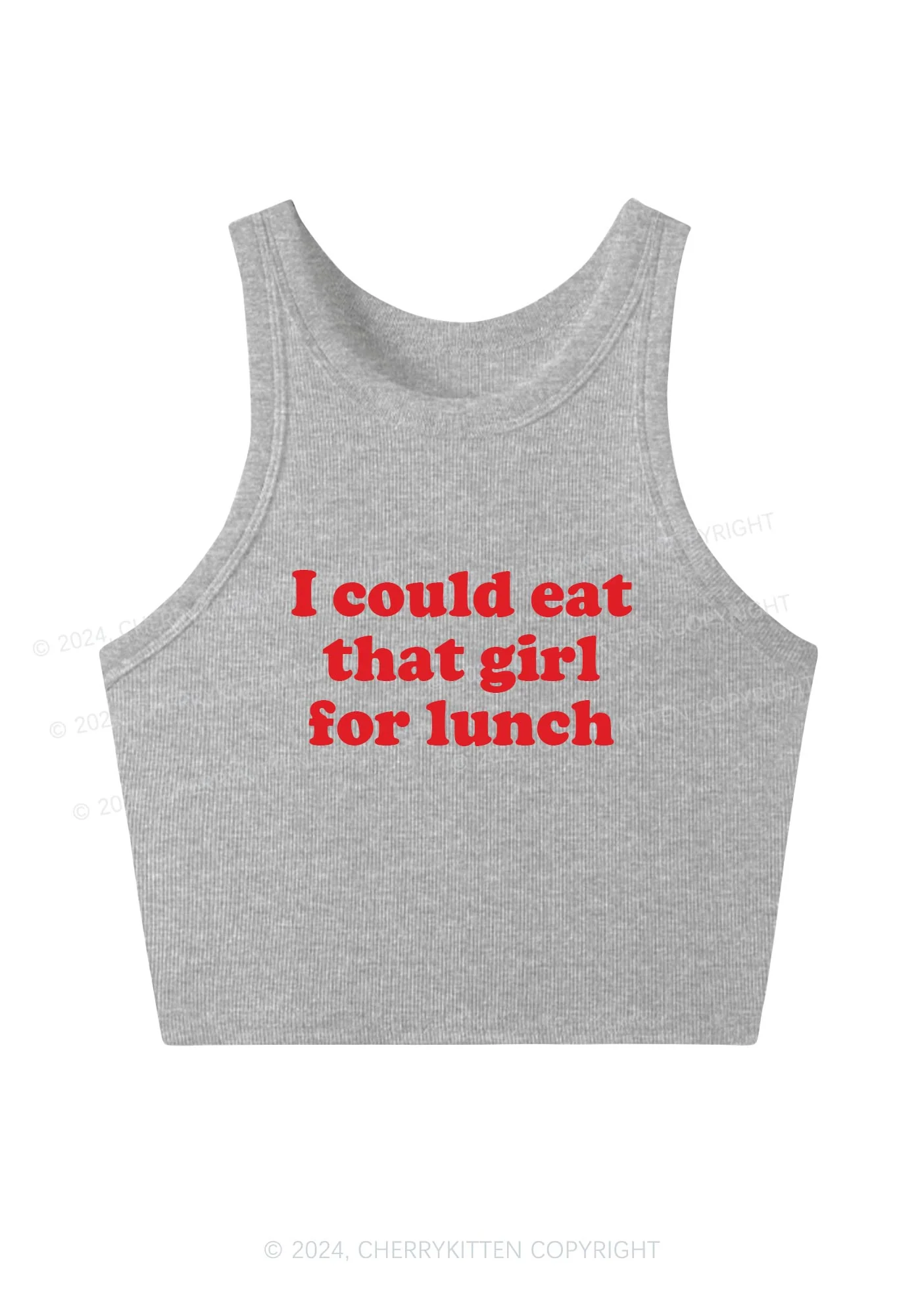 Eat Girl For Lunch Y2K Crop Tank Top Cherrykitten - Image 4