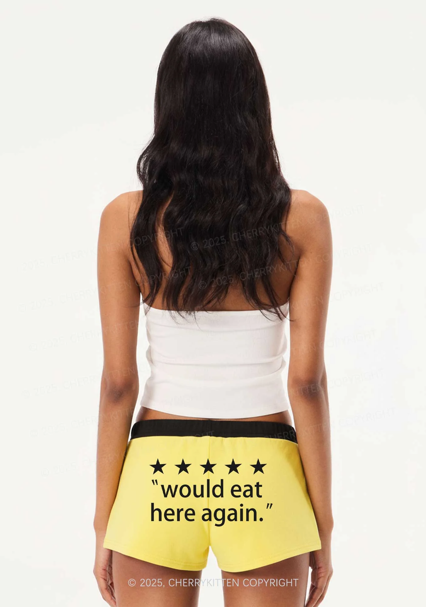 Eat Here Again Y2K Drawstring Mini Shorts Cherrykitten - Image 2