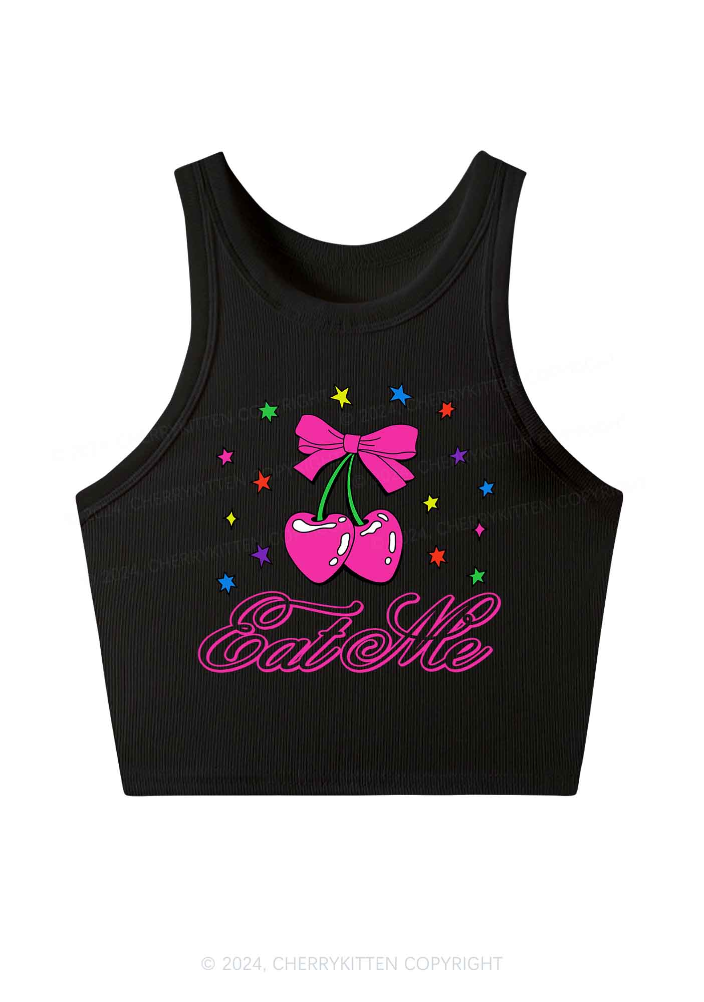 Eat Me Cherry Y2K Crop Tank Top Cherrykitten - Image 3