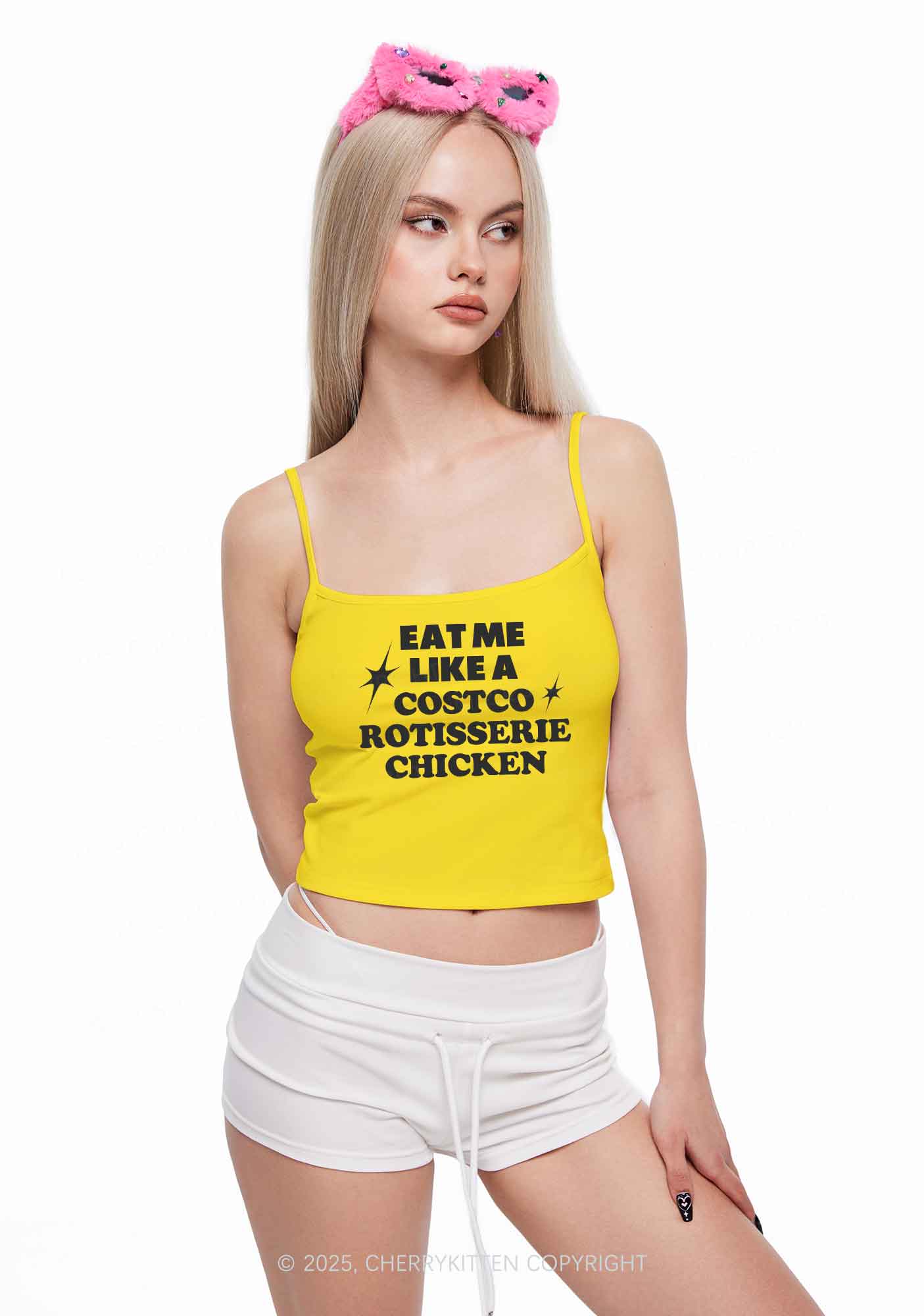 Eat Me Like Chicken Y2K Spaghetti Strap Cami Cherrykitten - Image 2