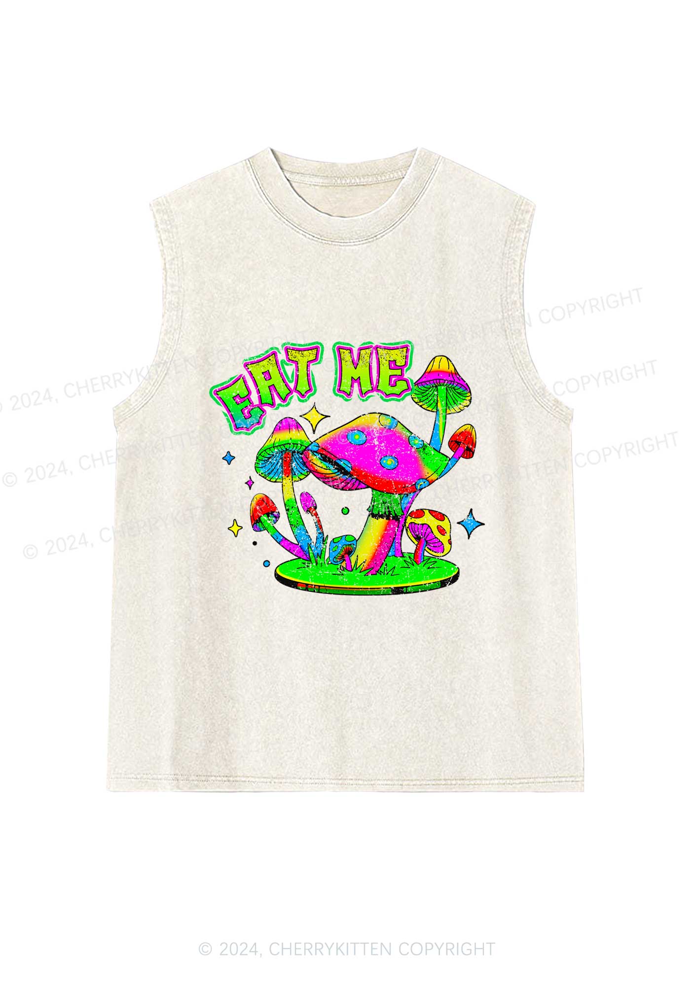 Eat Me Mushroom Y2K Washed Tank Cherrykitten - Image 4