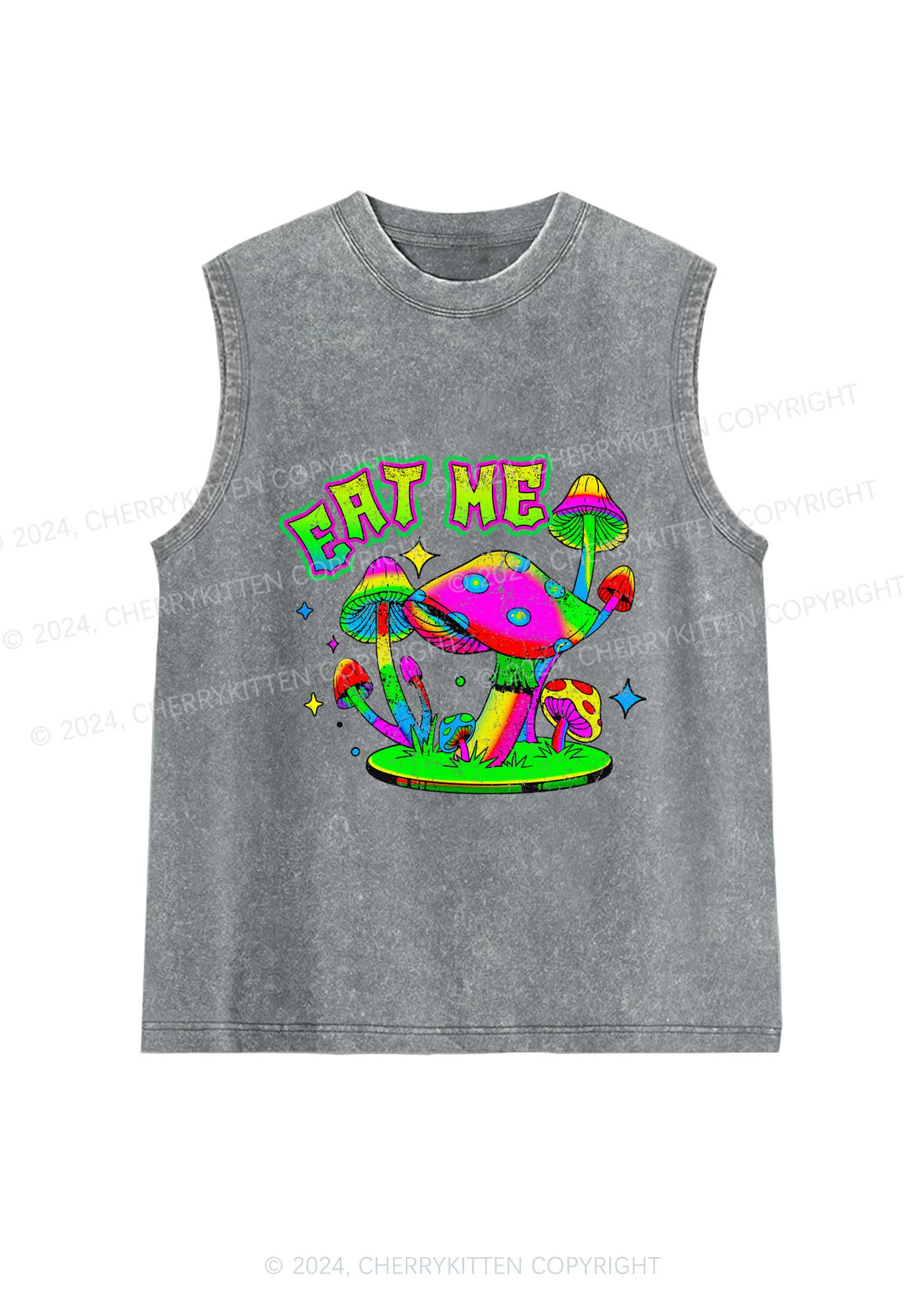 Eat Me Mushroom Y2K Washed Tank Cherrykitten - Image 5