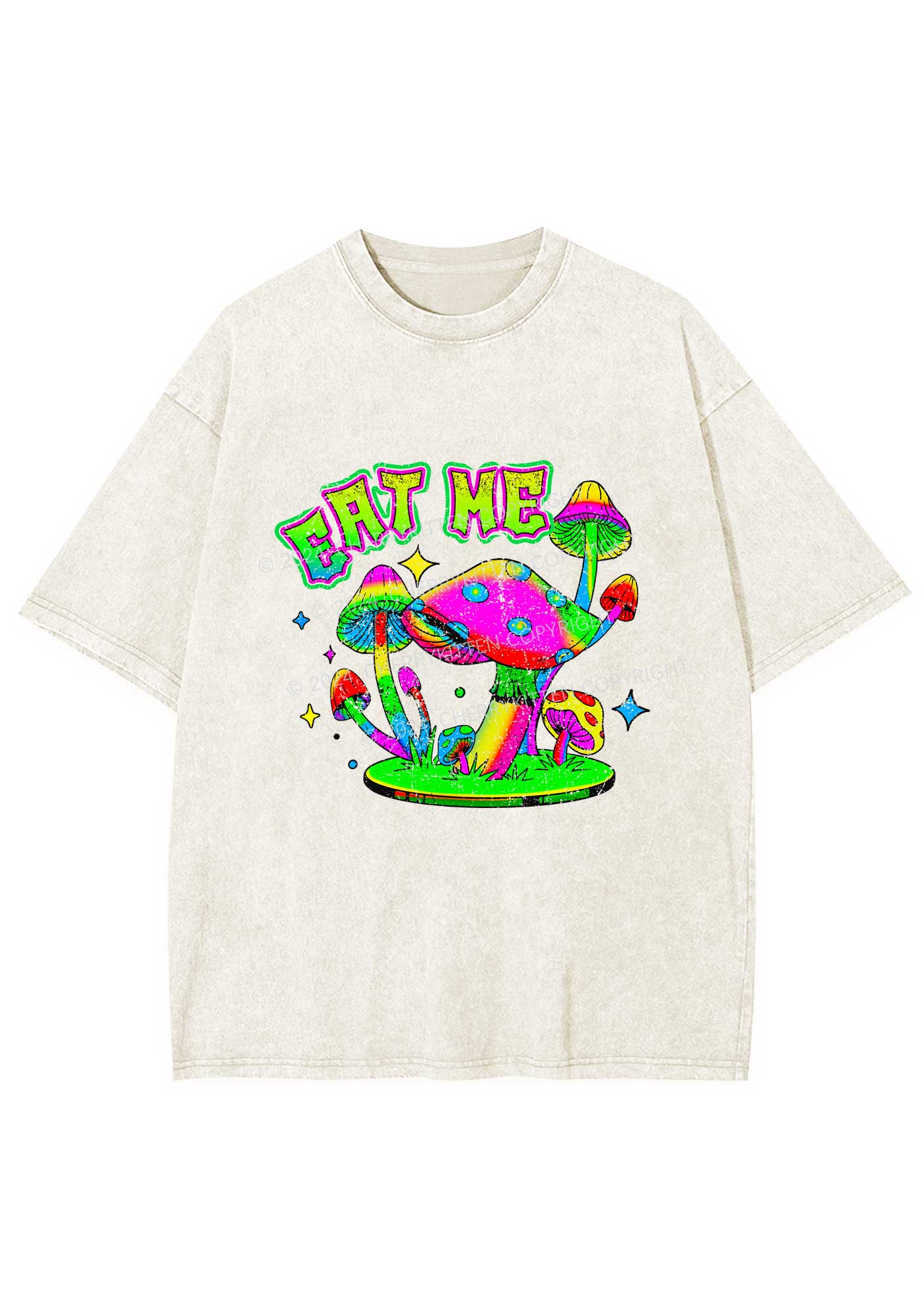 Eat Me Mushroom Y2K Washed Tee Cherrykitten - Image 4