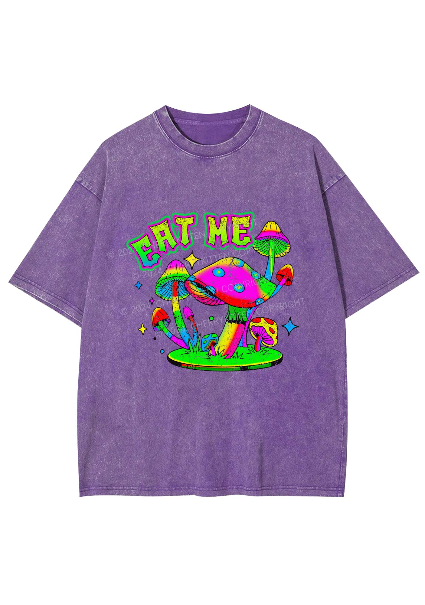 Eat Me Mushroom Y2K Washed Tee Cherrykitten - Image 5