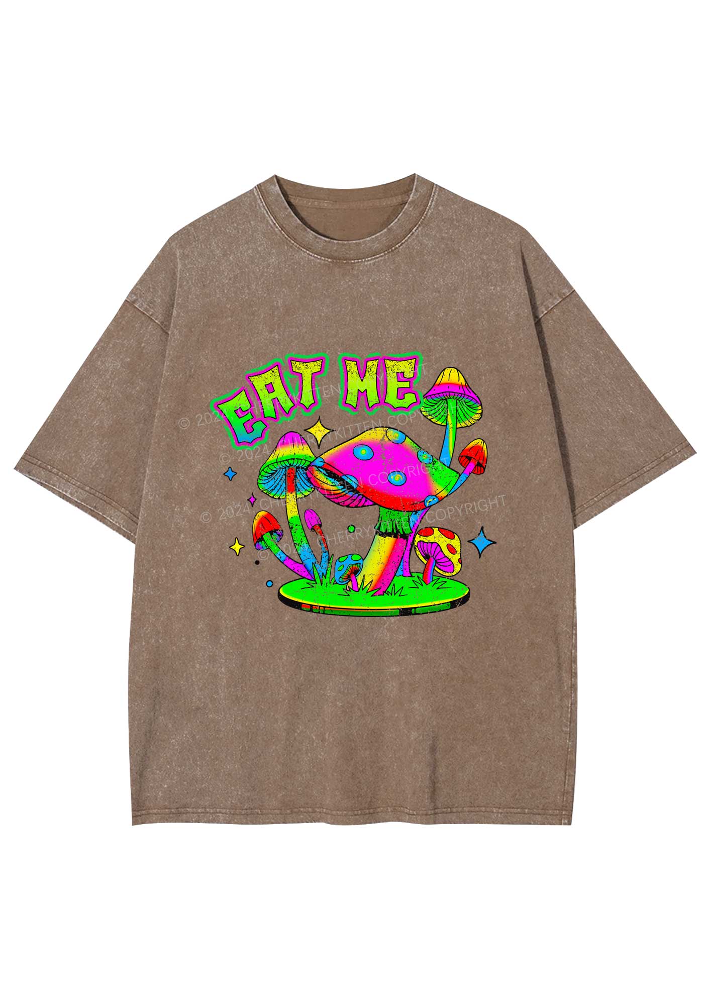 Eat Me Mushroom Y2K Washed Tee Cherrykitten - Image 7