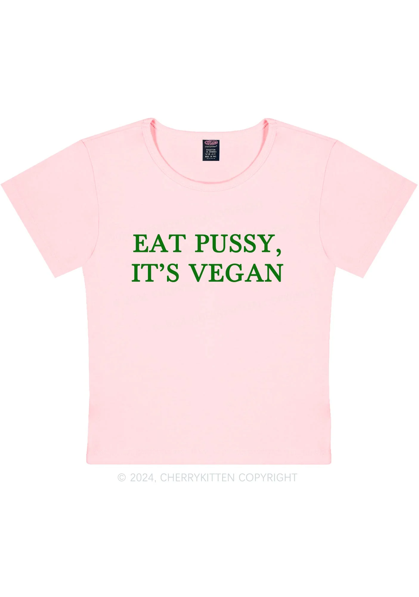 Eat Puxxy It's Vegan Y2K Baby Tee Cherrykitten - Image 11