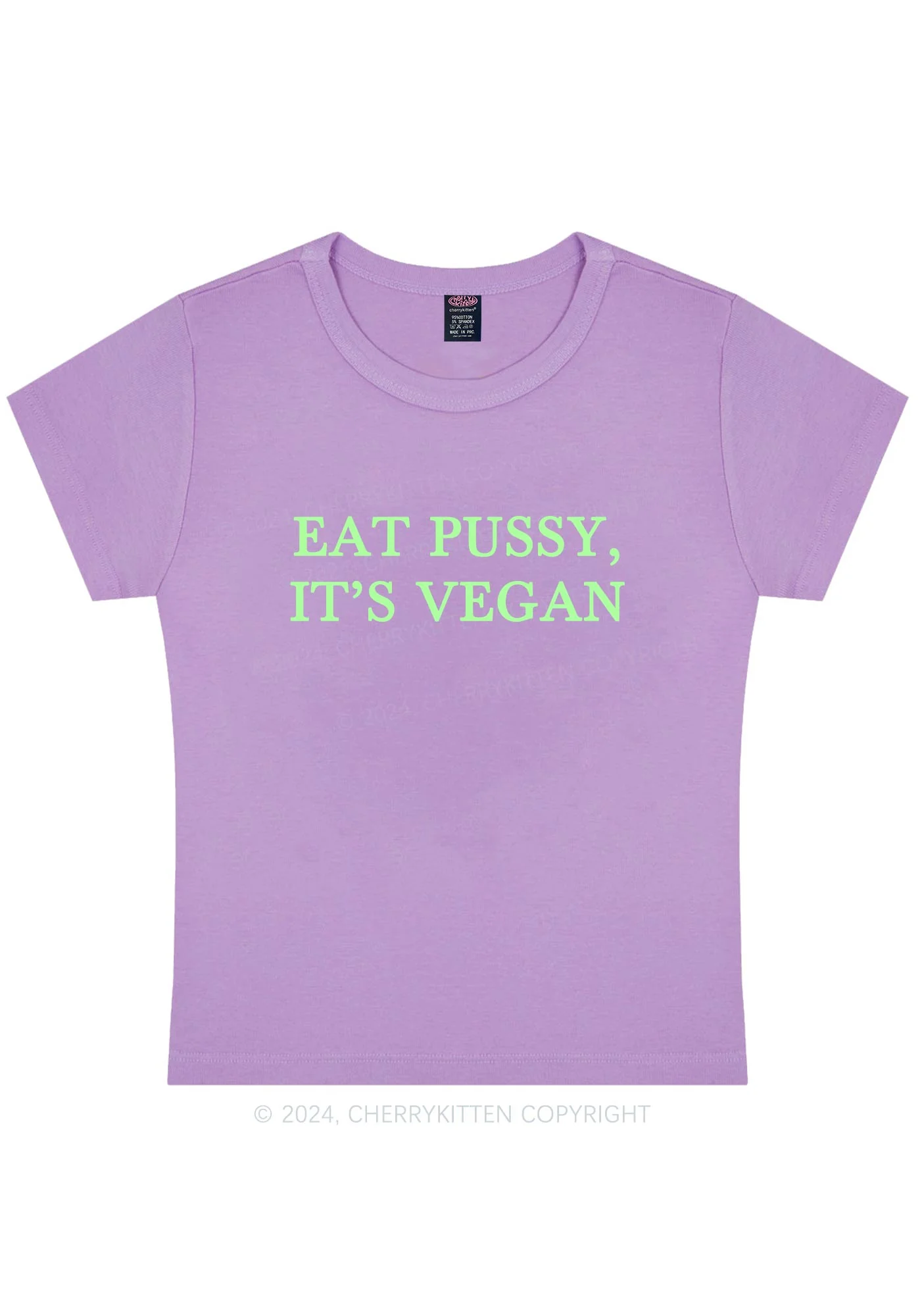 Eat Puxxy It's Vegan Y2K Baby Tee Cherrykitten - Image 4