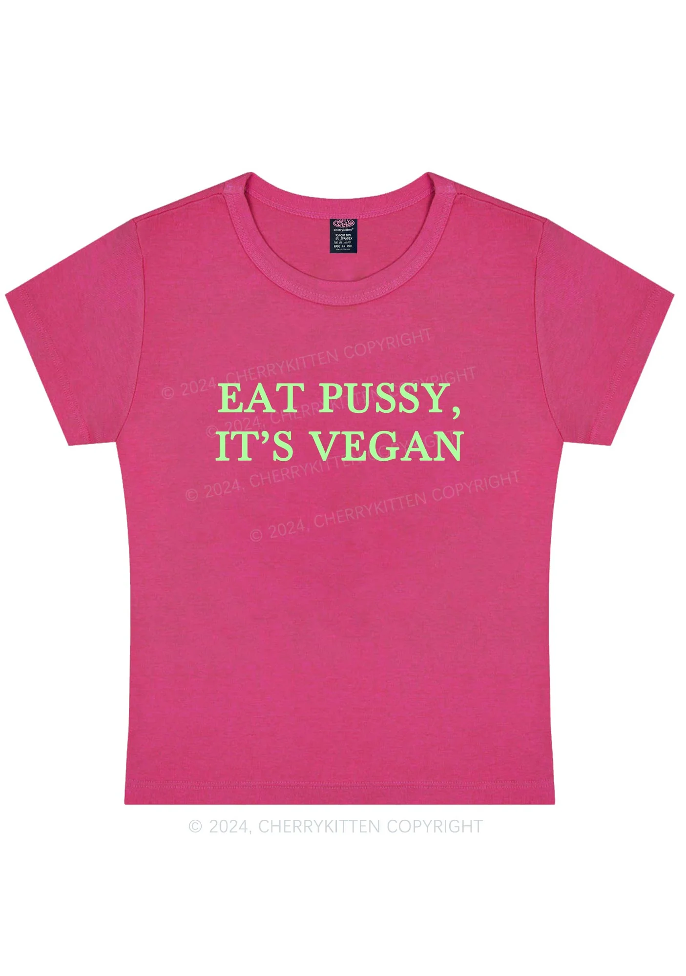 Eat Puxxy It's Vegan Y2K Baby Tee Cherrykitten - Image 5