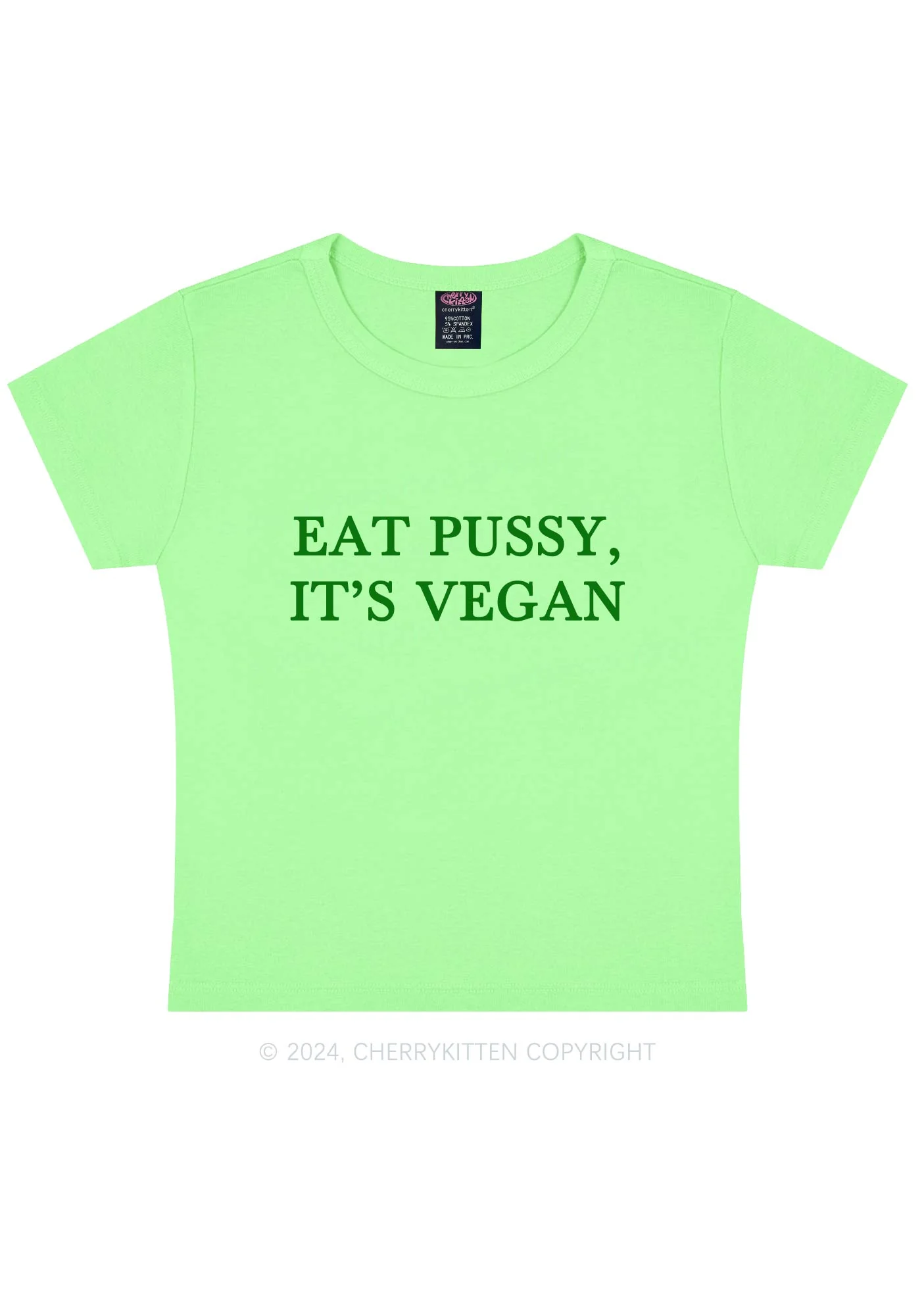 Eat Puxxy It's Vegan Y2K Baby Tee Cherrykitten - Image 6