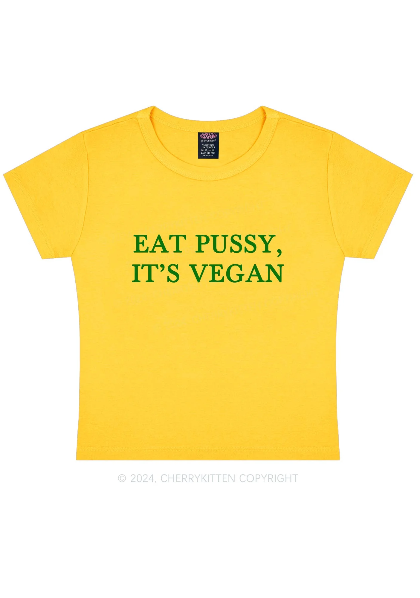 Eat Puxxy It's Vegan Y2K Baby Tee Cherrykitten - Image 7