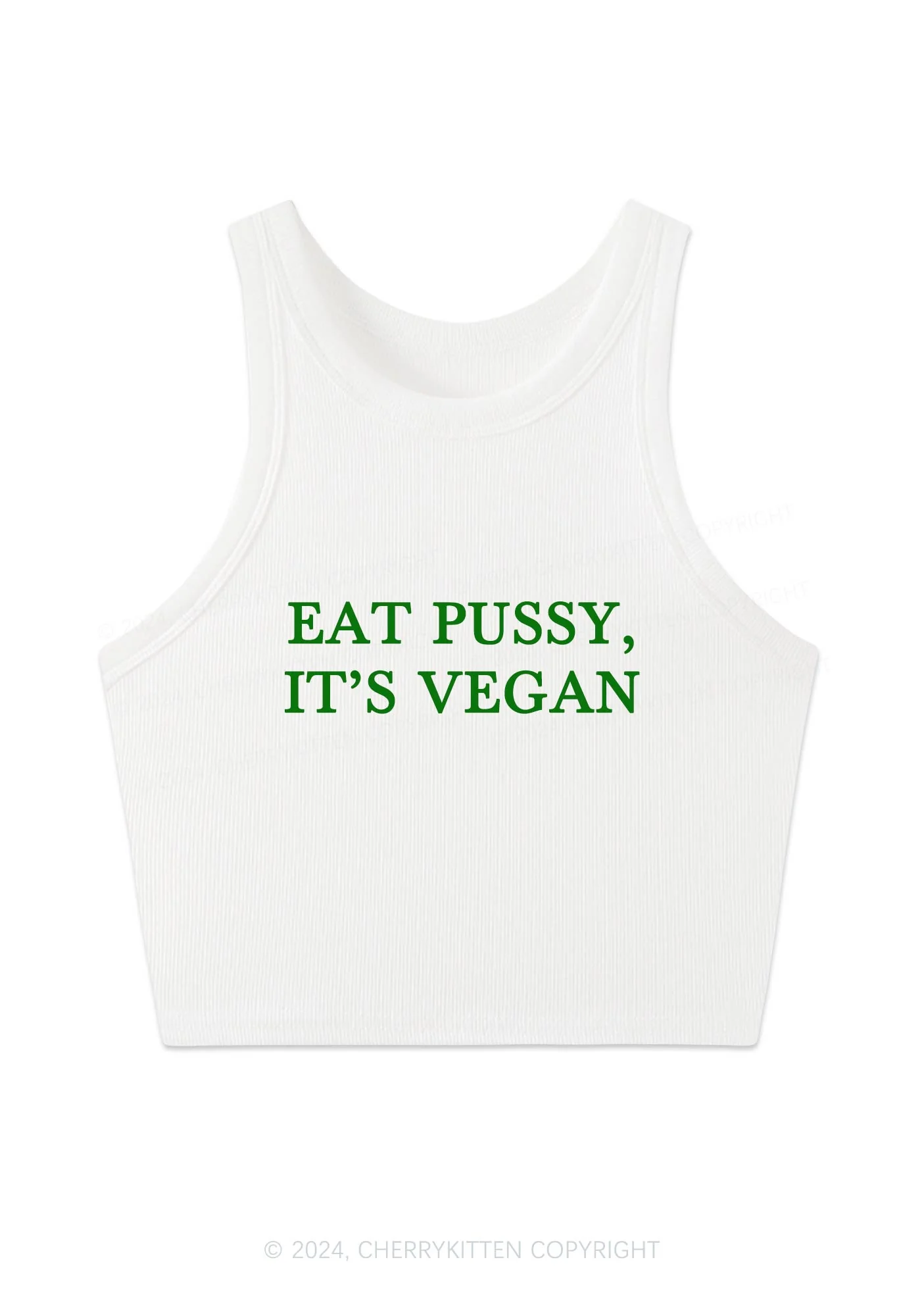 Eat Puxxy It's Vegan Y2K Crop Tank Top Cherrykitten - Image 3
