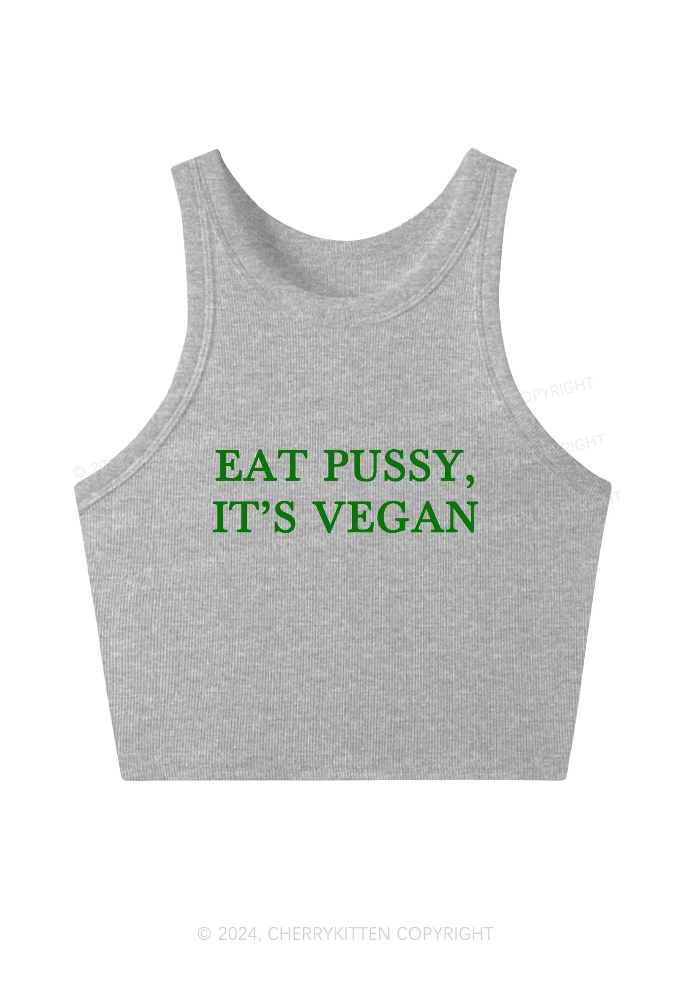 Eat Puxxy It's Vegan Y2K Crop Tank Top Cherrykitten - Image 4