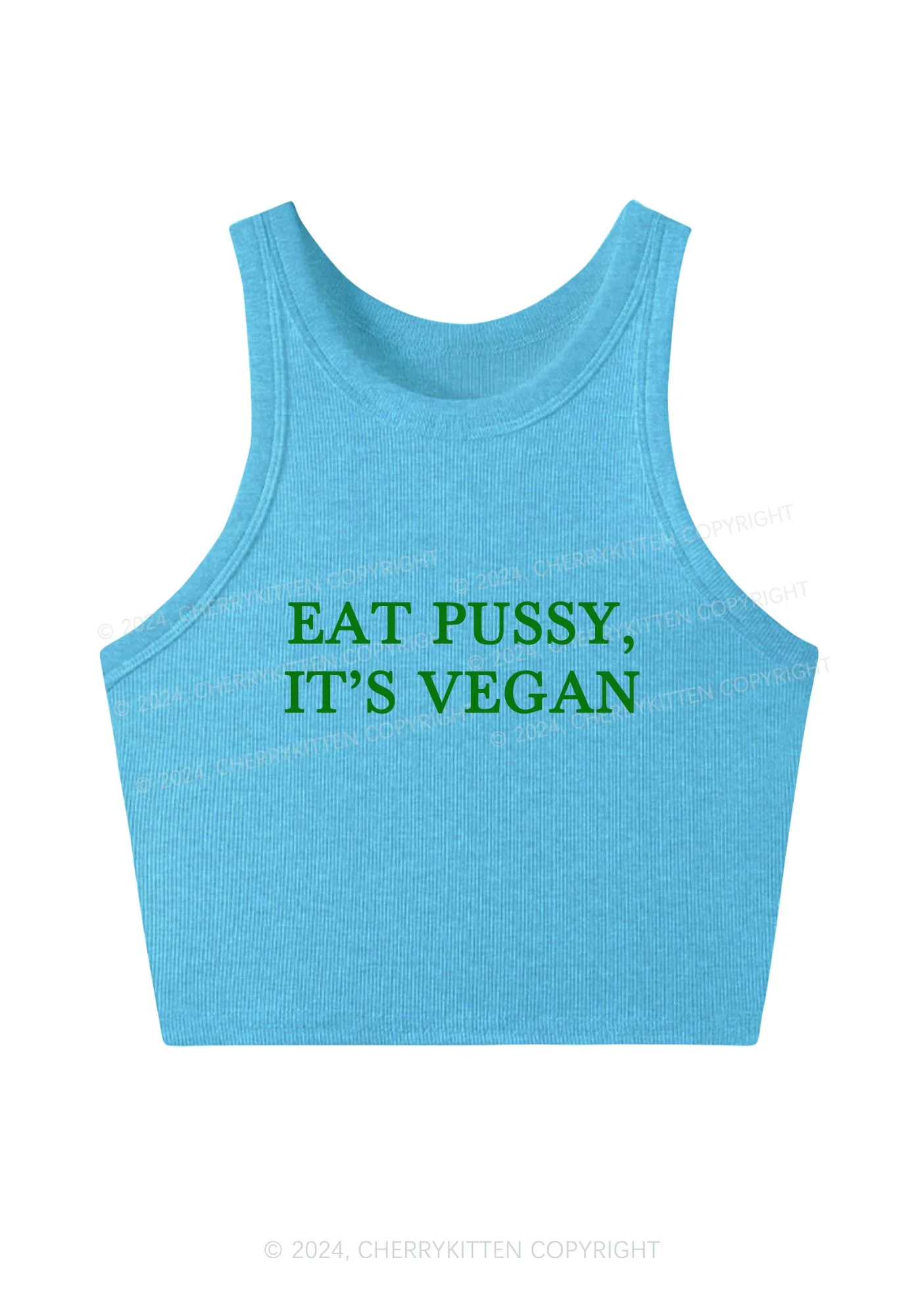Eat Puxxy It's Vegan Y2K Crop Tank Top Cherrykitten - Image 5