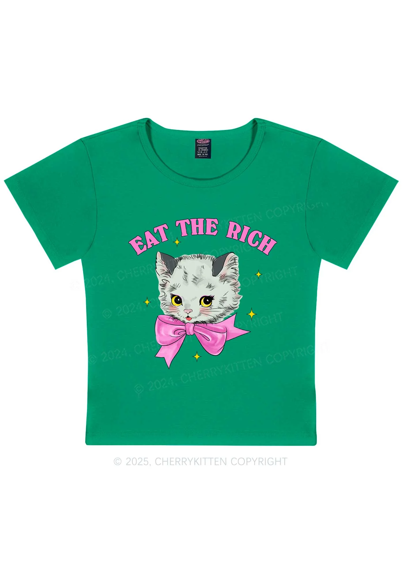 Eat Rich Cat Y2K Baby Tee Cherrykitten - Image 11