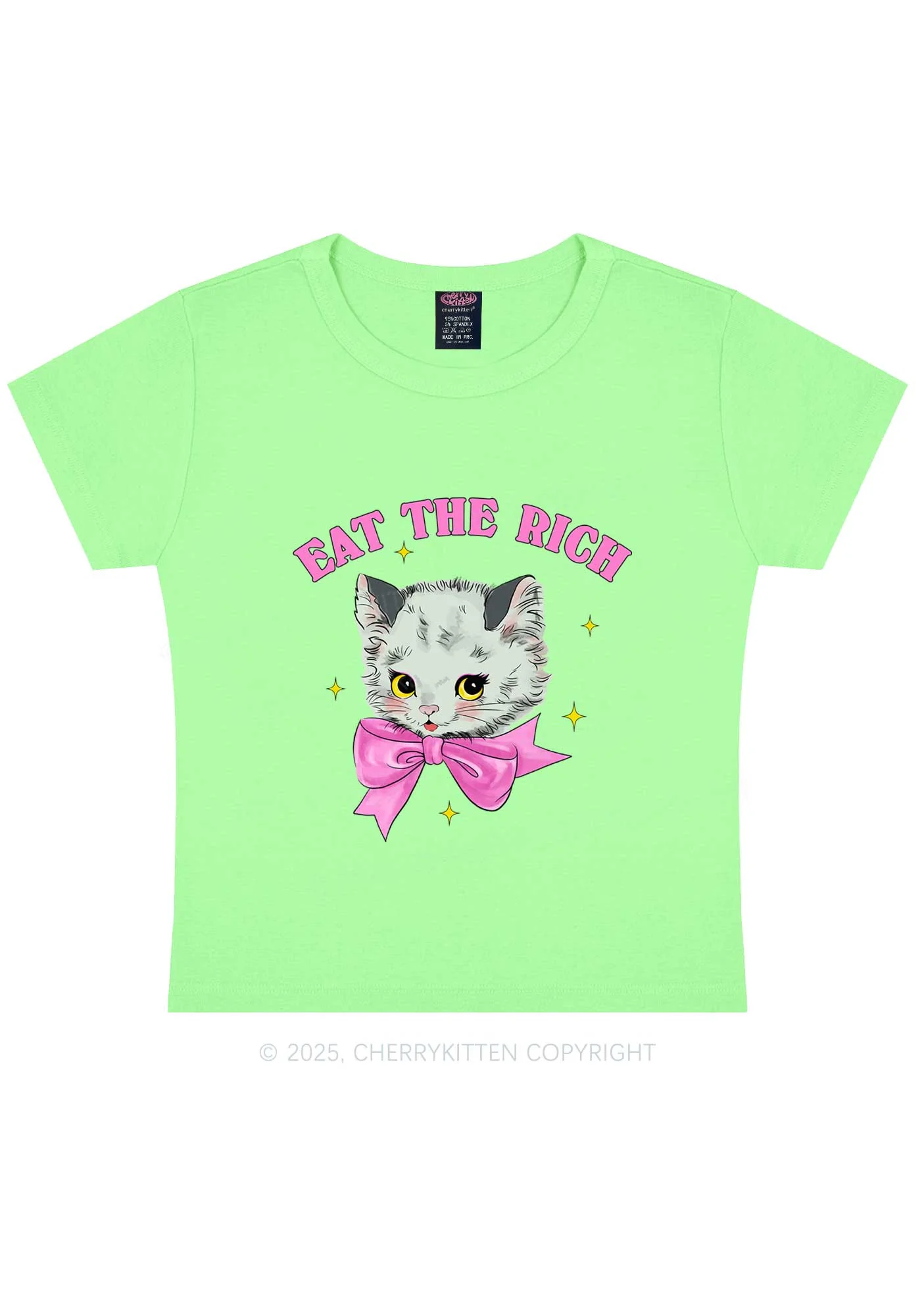 Eat Rich Cat Y2K Baby Tee Cherrykitten - Image 12