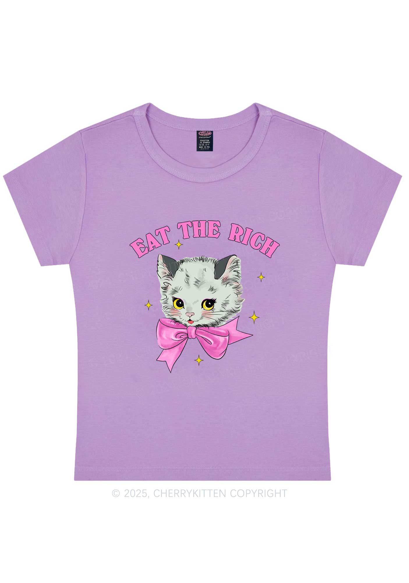 Eat Rich Cat Y2K Baby Tee Cherrykitten - Image 4