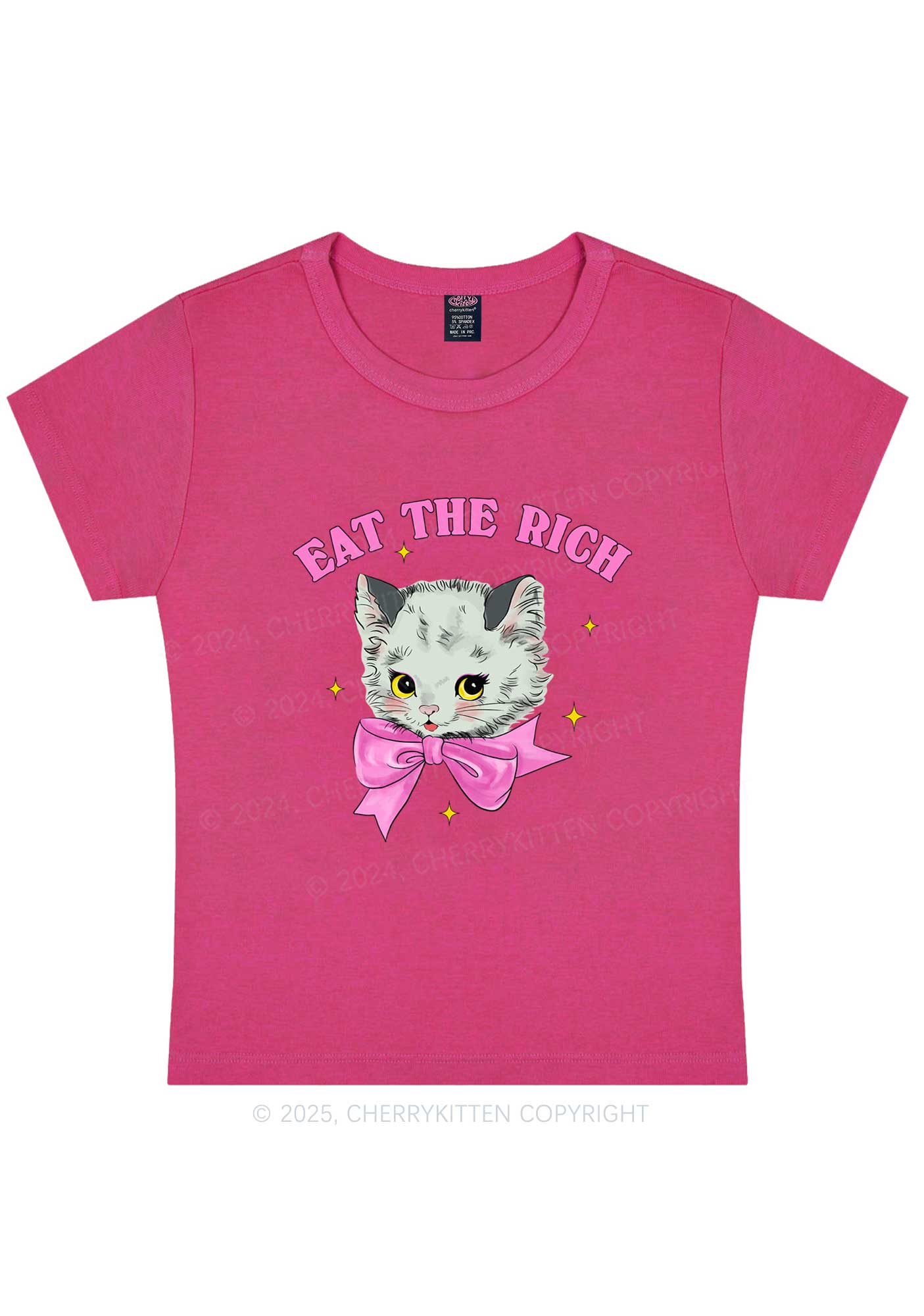 Eat Rich Cat Y2K Baby Tee Cherrykitten - Image 5