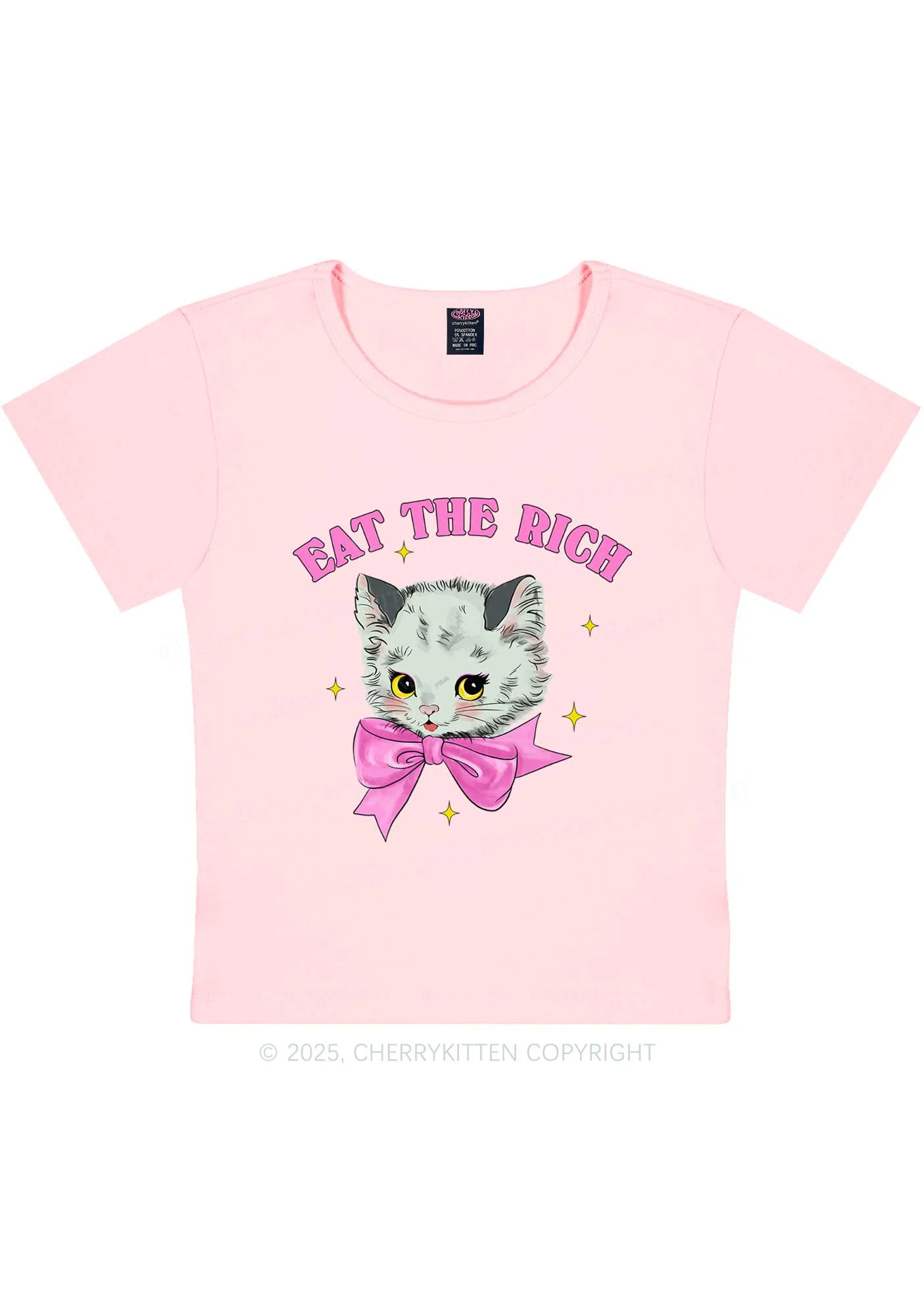 Eat Rich Cat Y2K Baby Tee Cherrykitten - Image 7