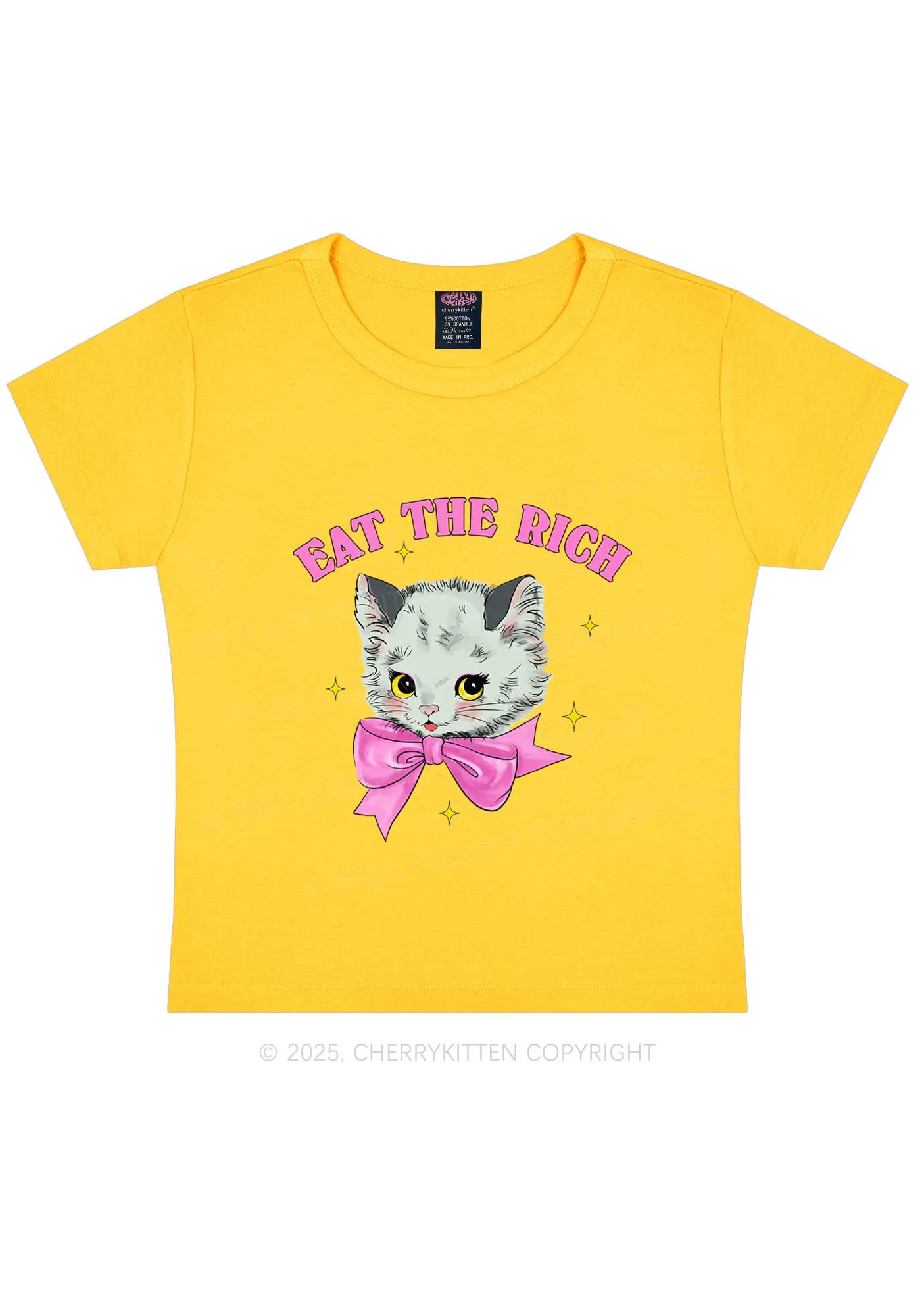 Eat Rich Cat Y2K Baby Tee Cherrykitten - Image 8