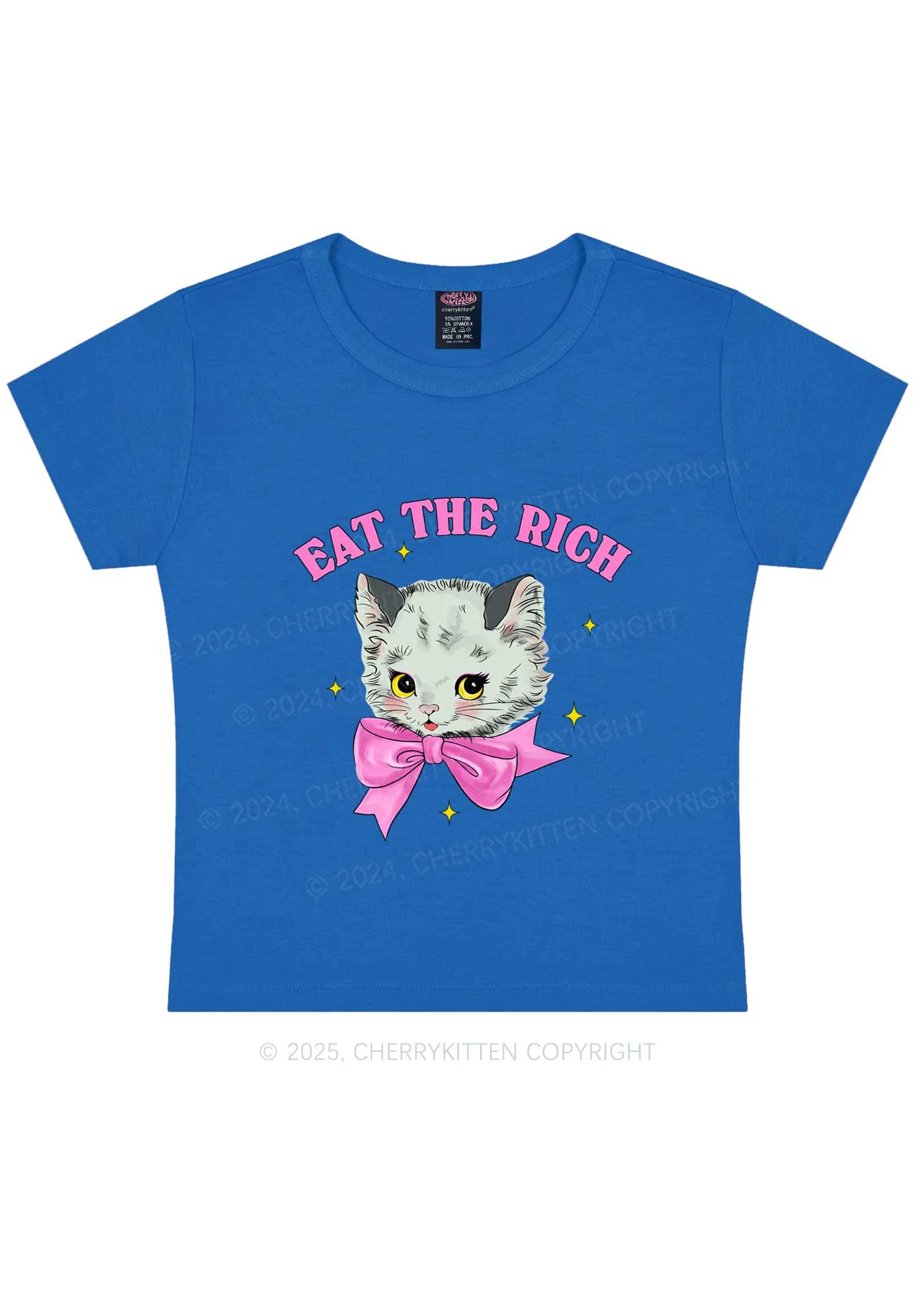 Eat Rich Cat Y2K Baby Tee Cherrykitten - Image 9