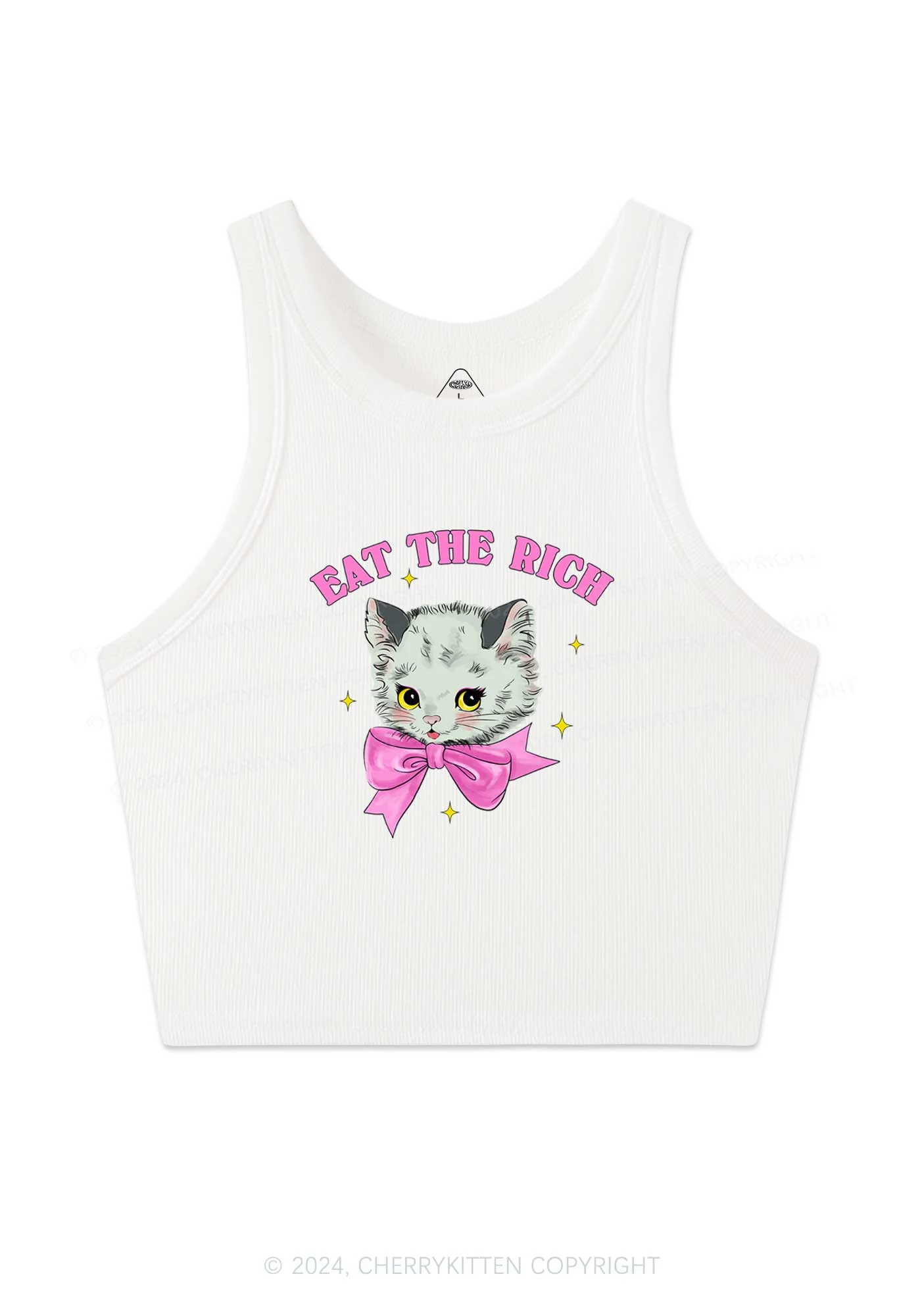 Eat Rich Cat Y2K Crop Tank Top Cherrykitten - Image 4