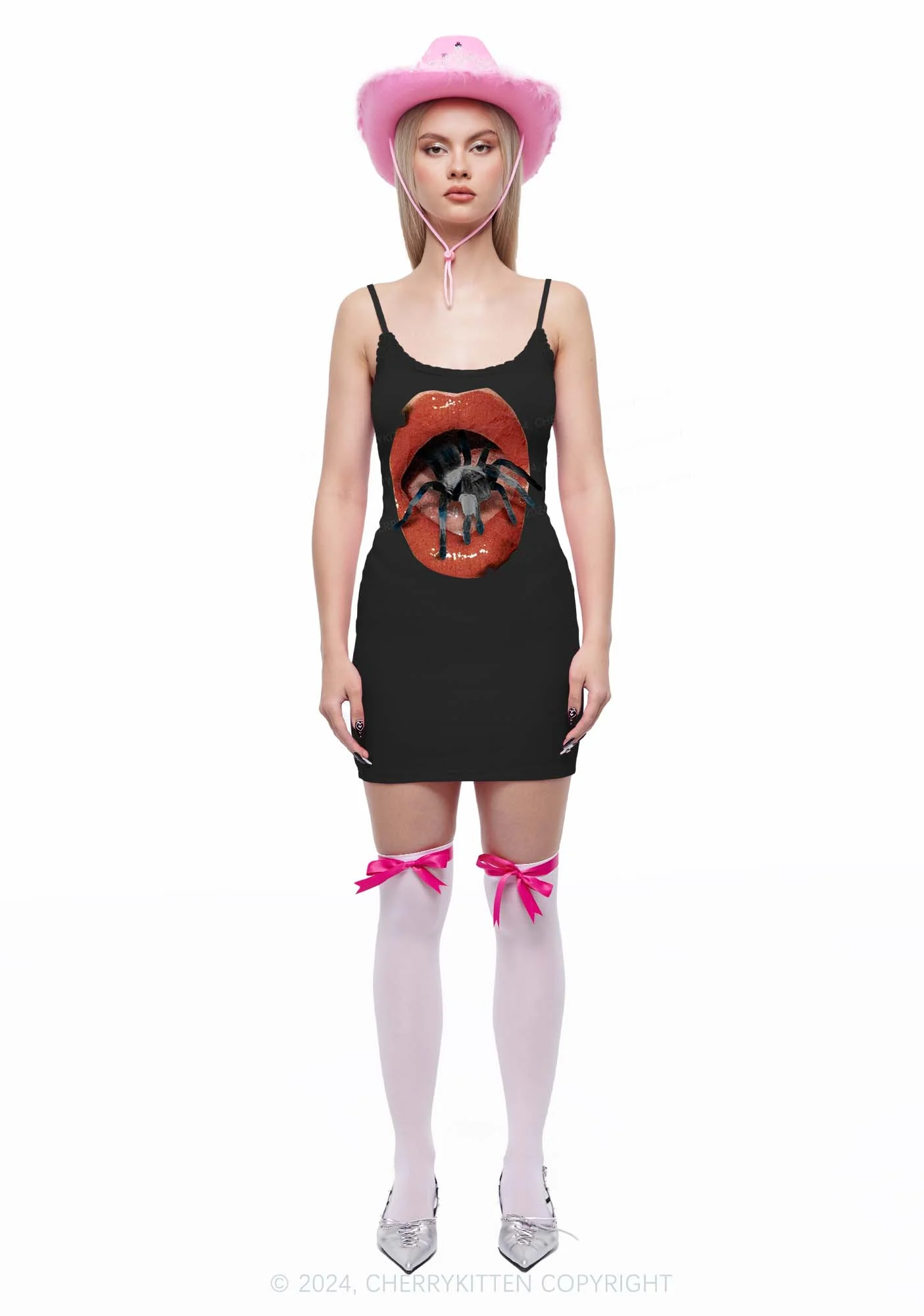 Eat Spider Y2K Lace Slip Dress Cherrykitten - Image 2