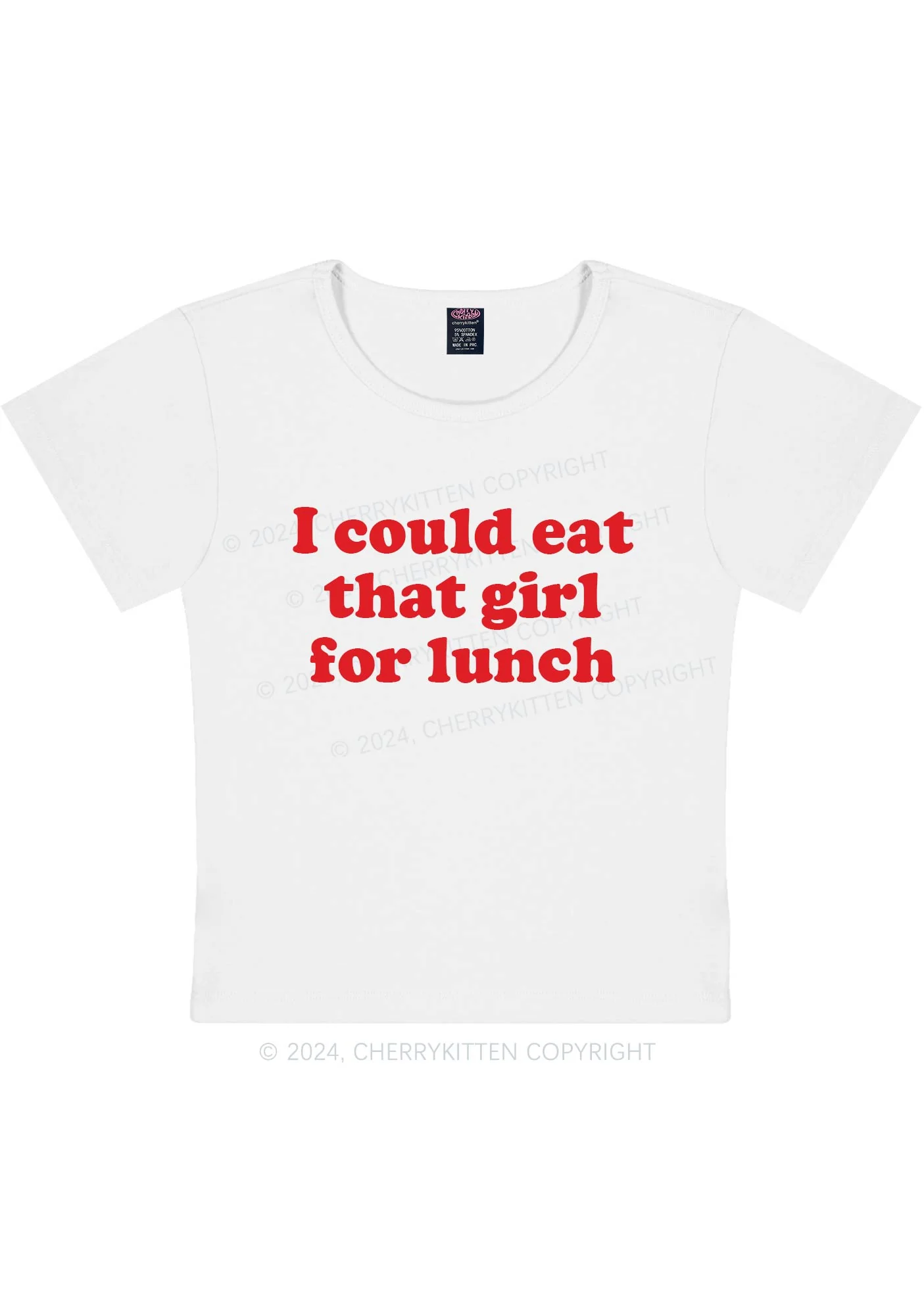 Eat That Girl For Lunch Y2K Baby Tee Cherrykitten - Image 4
