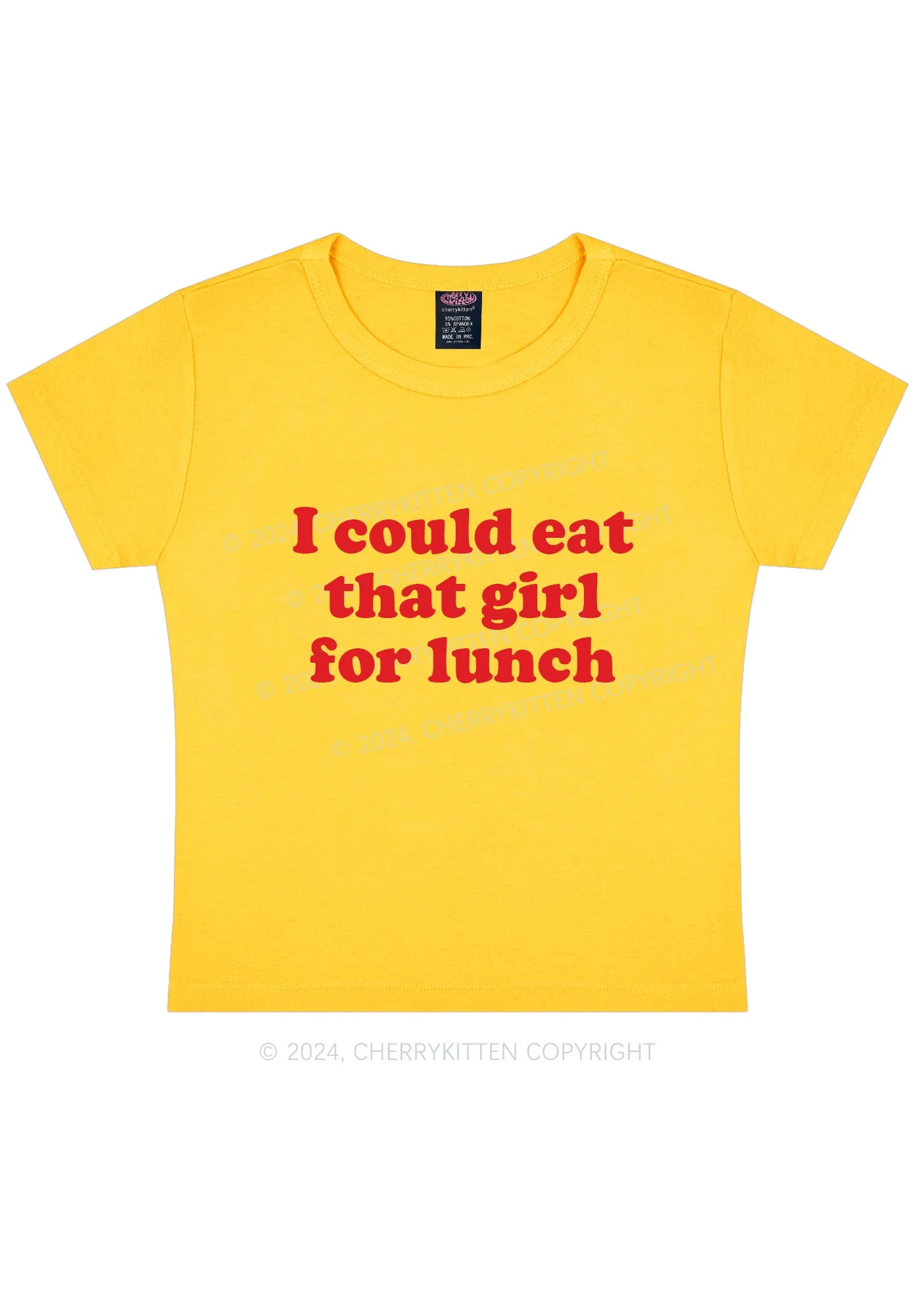 Eat That Girl For Lunch Y2K Baby Tee Cherrykitten - Image 5