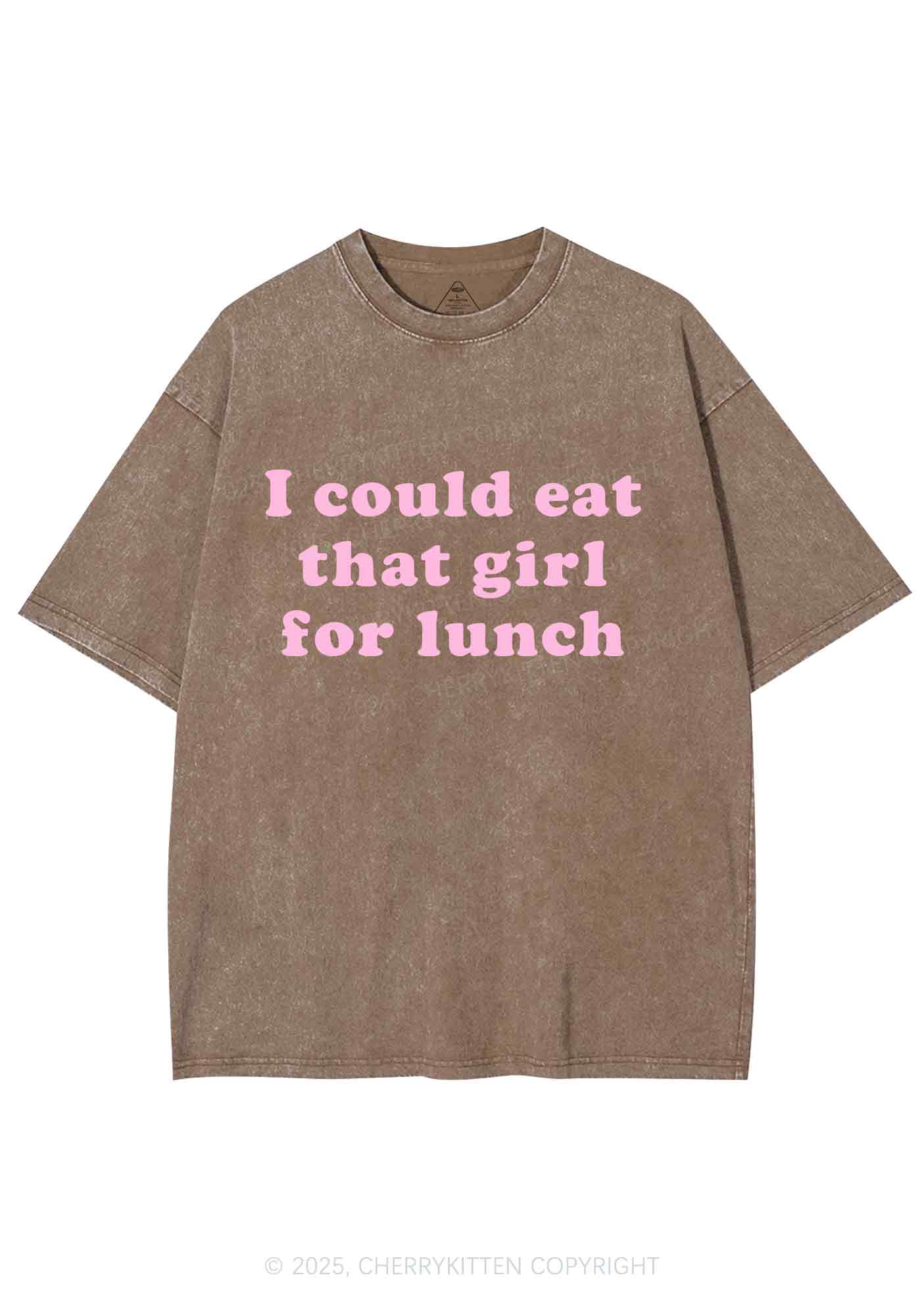 Eat That Girl For Lunch Y2K Shirts Washed Tee Cherrykitten - Image 6