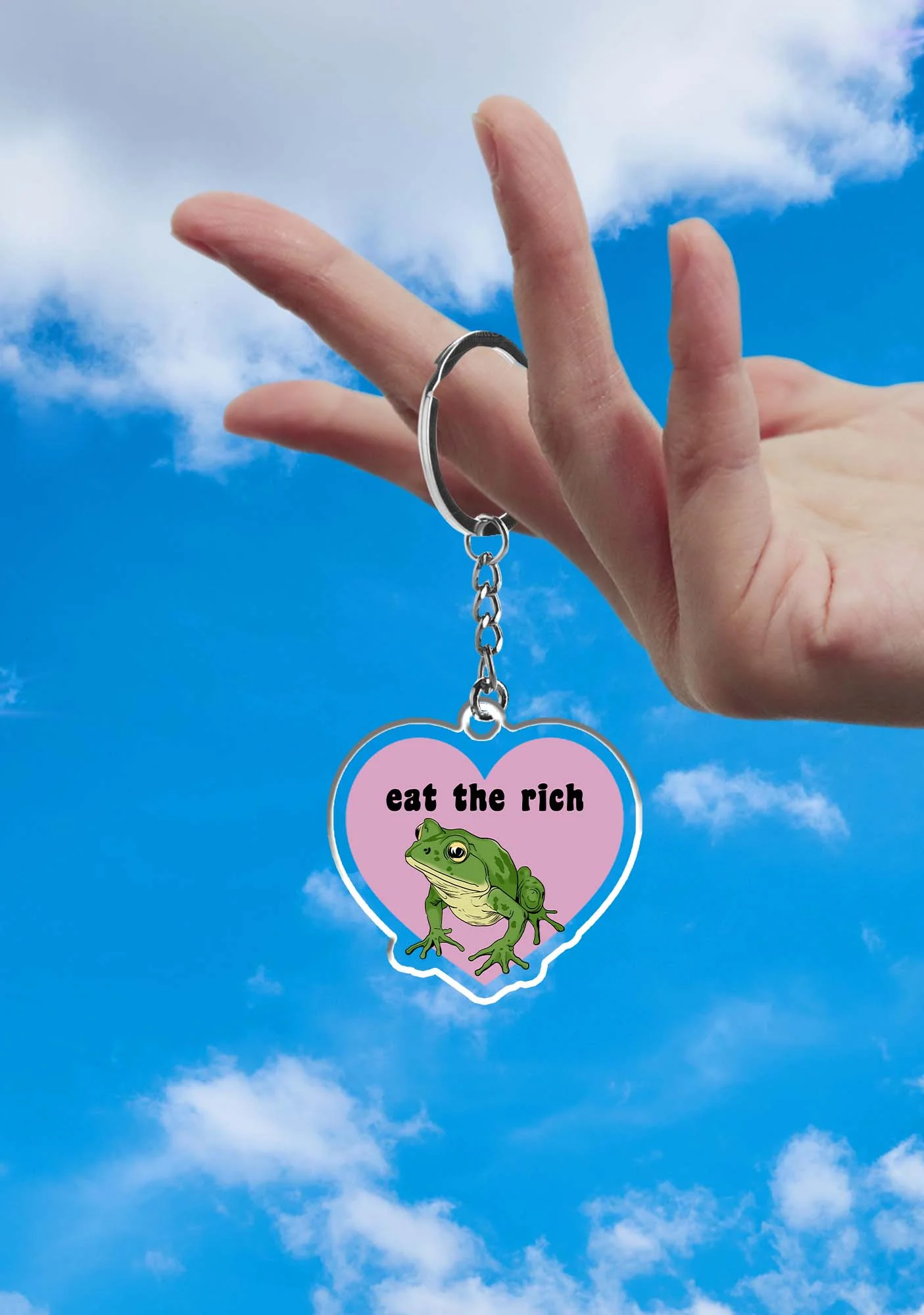 Eat The Rich Frog 1Pc Y2K Keychain Cherrykitten - Image 2