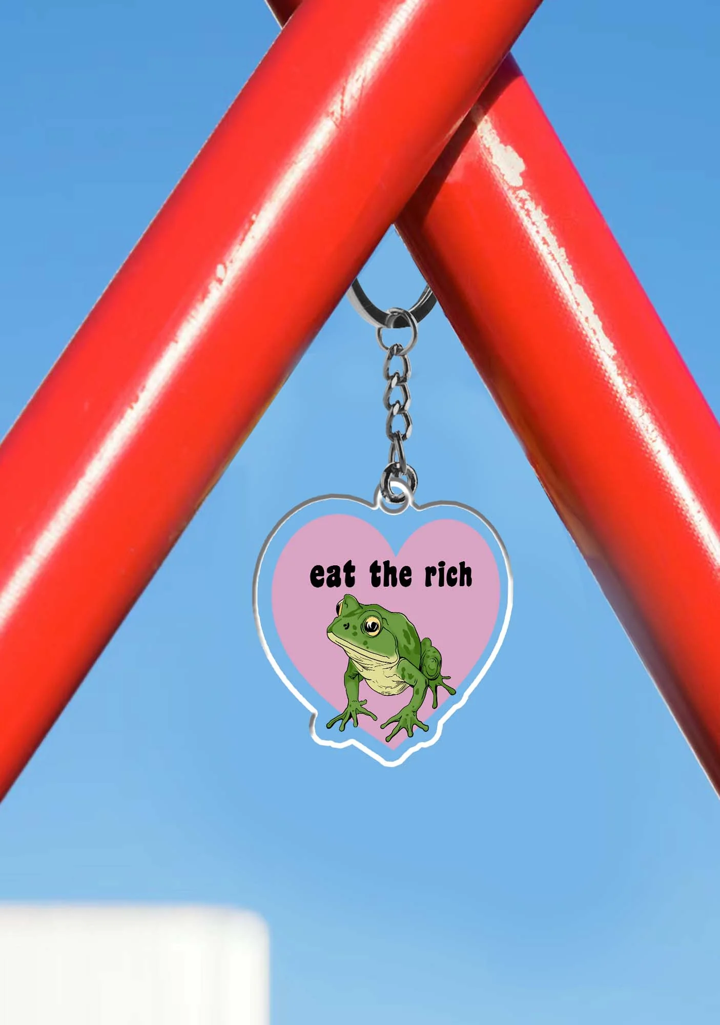 Eat The Rich Frog 1Pc Y2K Keychain Cherrykitten - Image 3