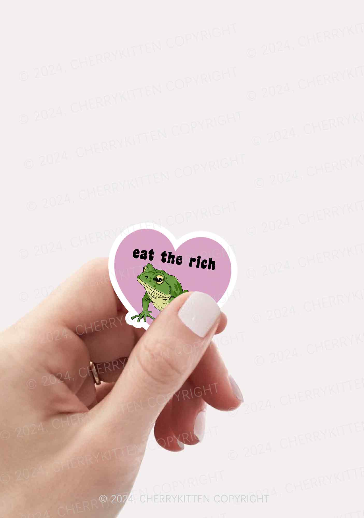 Eat The Rich Frog 1Pc Y2K Sticker Cherrykitten - Image 2