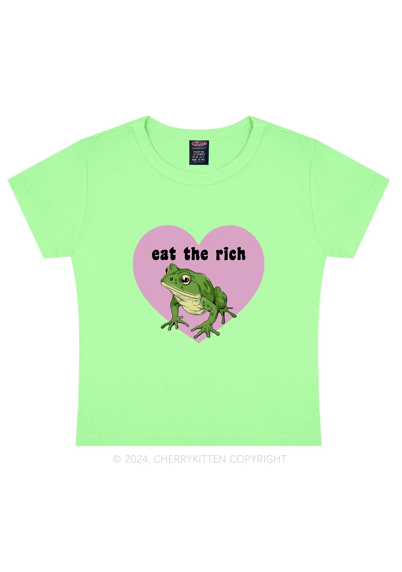 Eat The Rich Frog Y2K Baby Tee Cherrykitten - Image 12