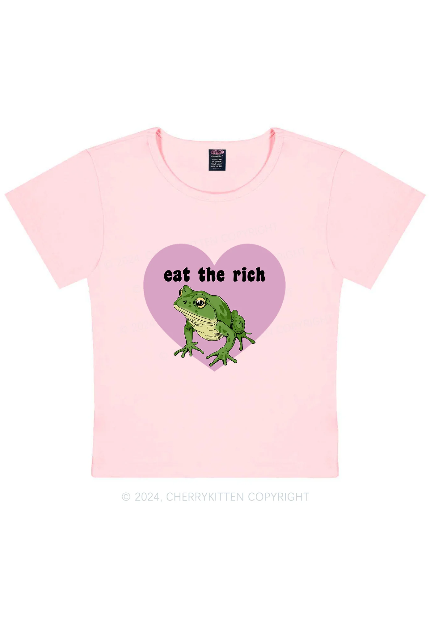 Eat The Rich Frog Y2K Baby Tee Cherrykitten - Image 5