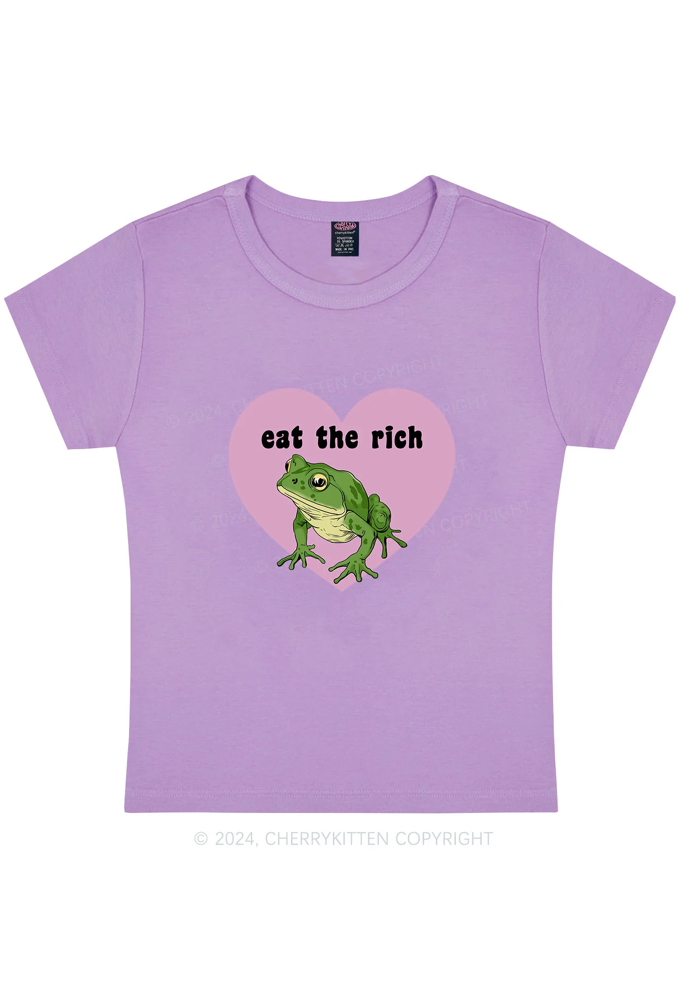 Eat The Rich Frog Y2K Baby Tee Cherrykitten - Image 6
