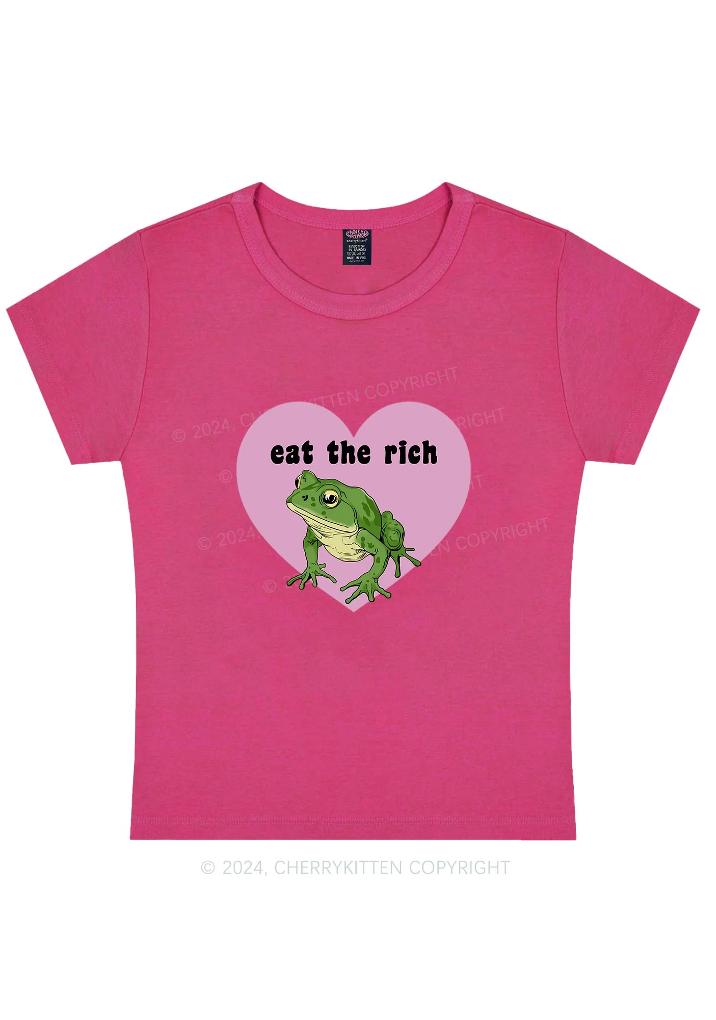 Eat The Rich Frog Y2K Baby Tee Cherrykitten - Image 7