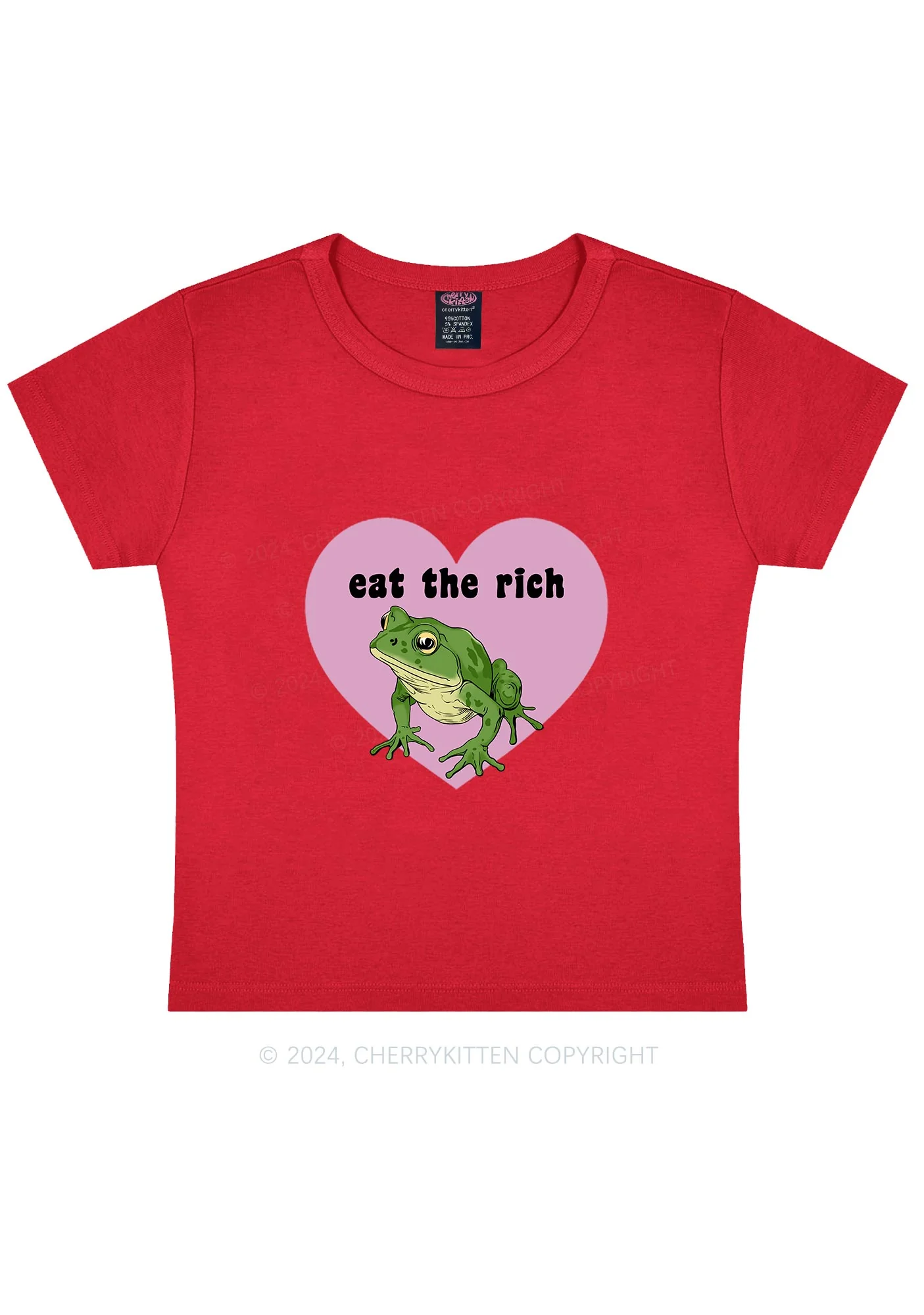 Eat The Rich Frog Y2K Baby Tee Cherrykitten - Image 8
