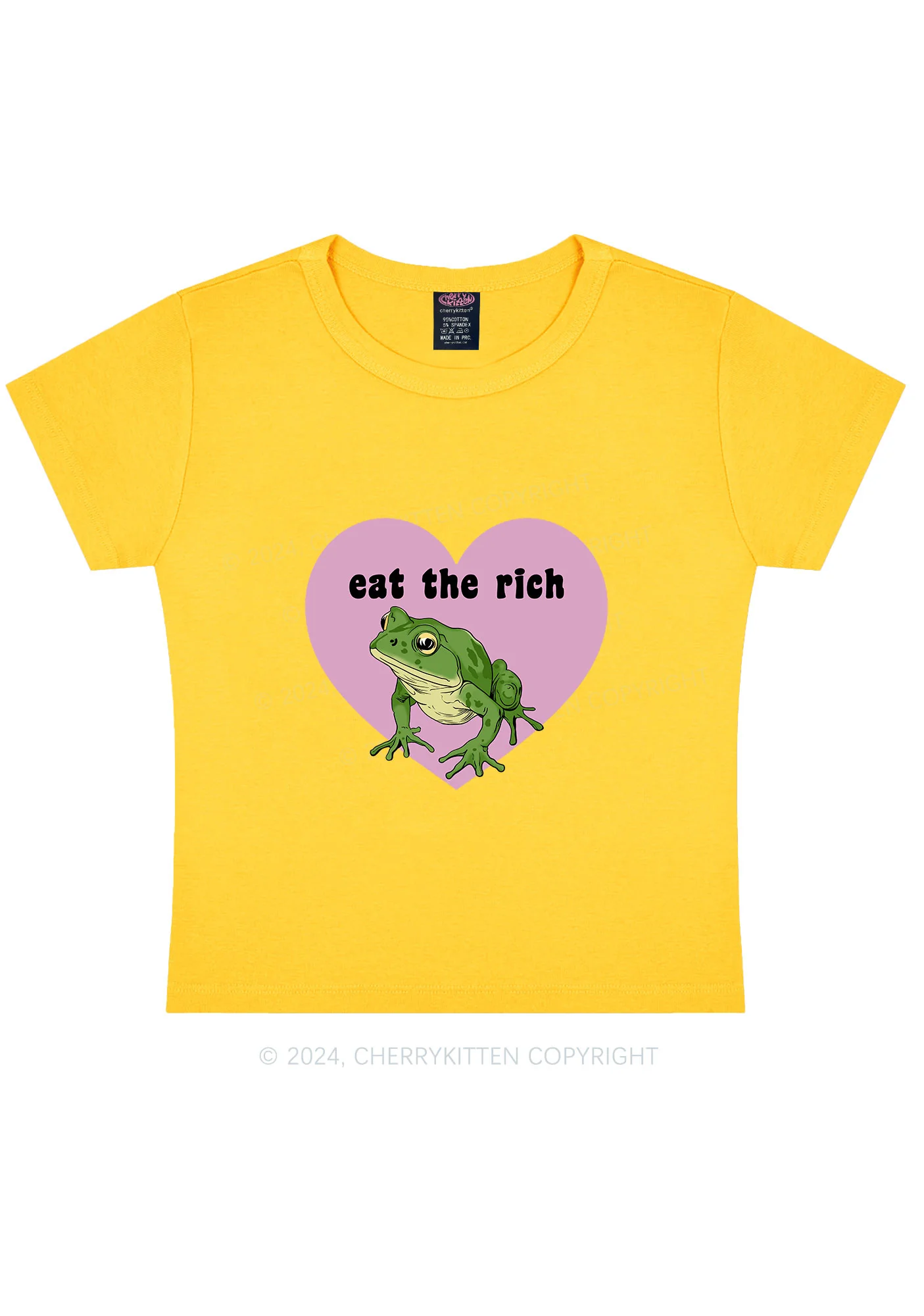 Eat The Rich Frog Y2K Baby Tee Cherrykitten - Image 9