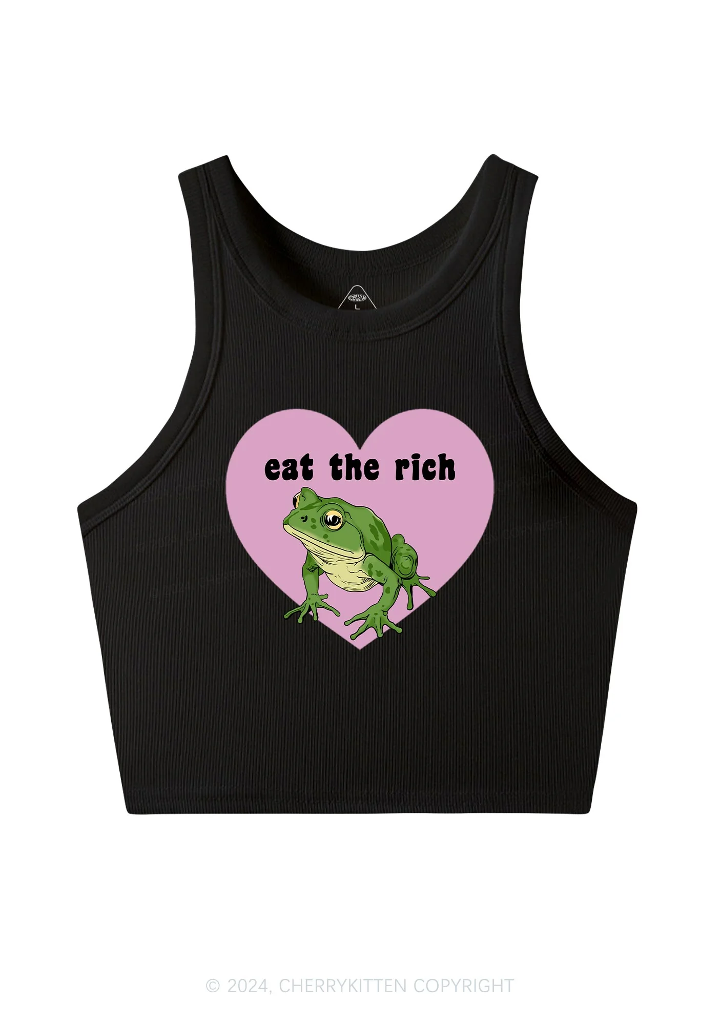 Eat The Rich Frog Y2K Crop Tank Top Cherrykitten - Image 4