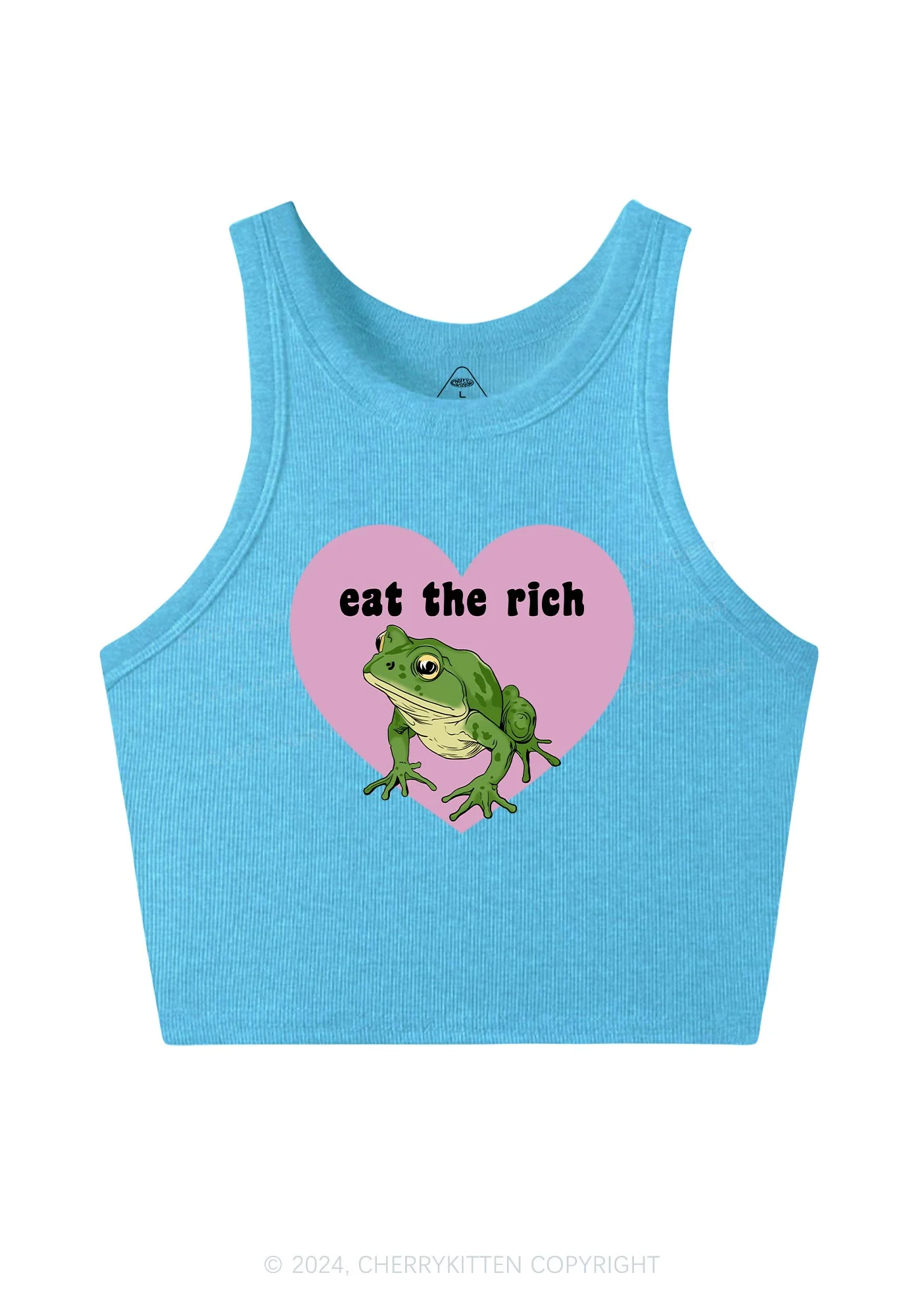 Eat The Rich Frog Y2K Crop Tank Top Cherrykitten - Image 6