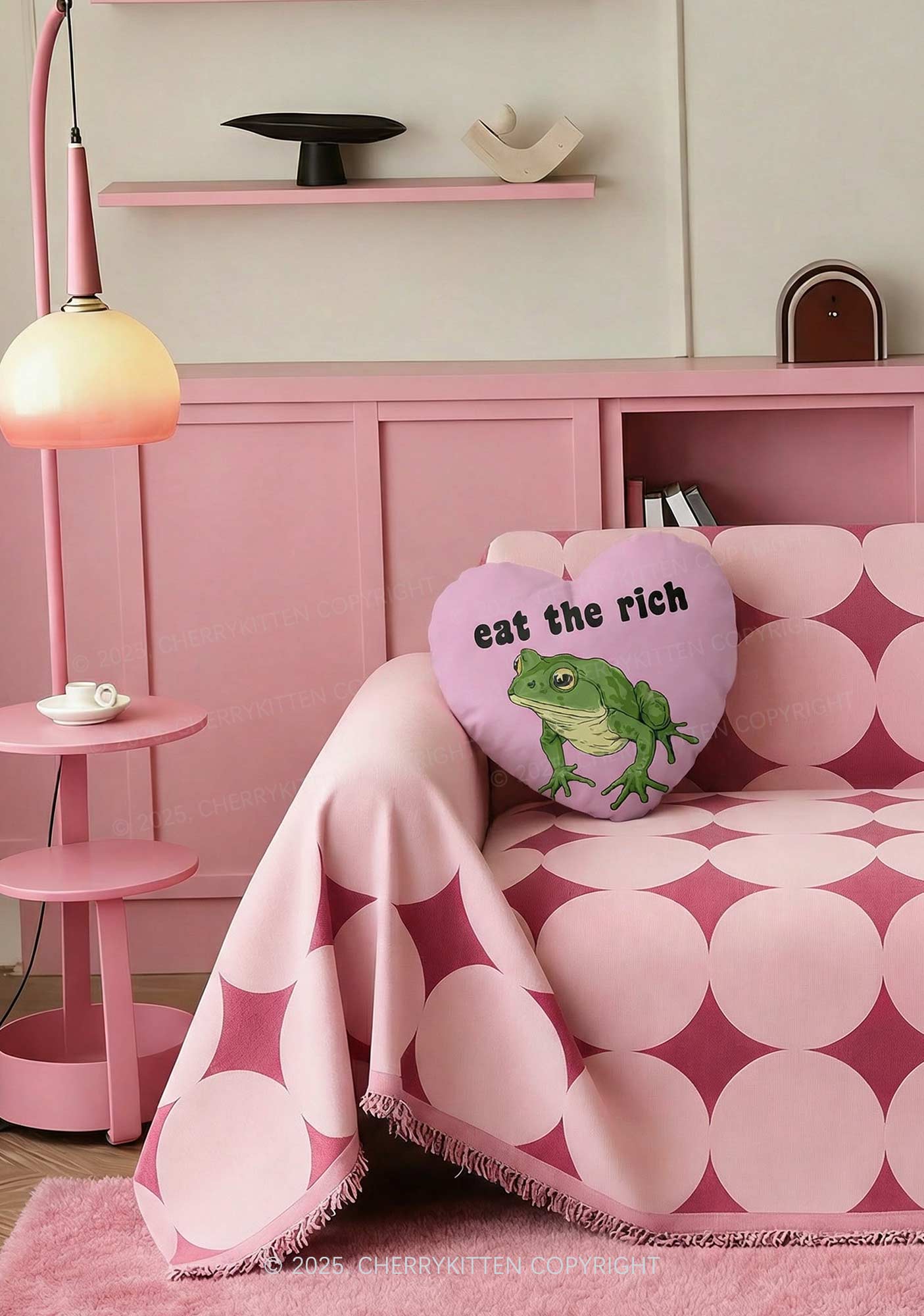 Eat The Rich Frog Y2K Ugly Pillow Cherrykitten - Image 2