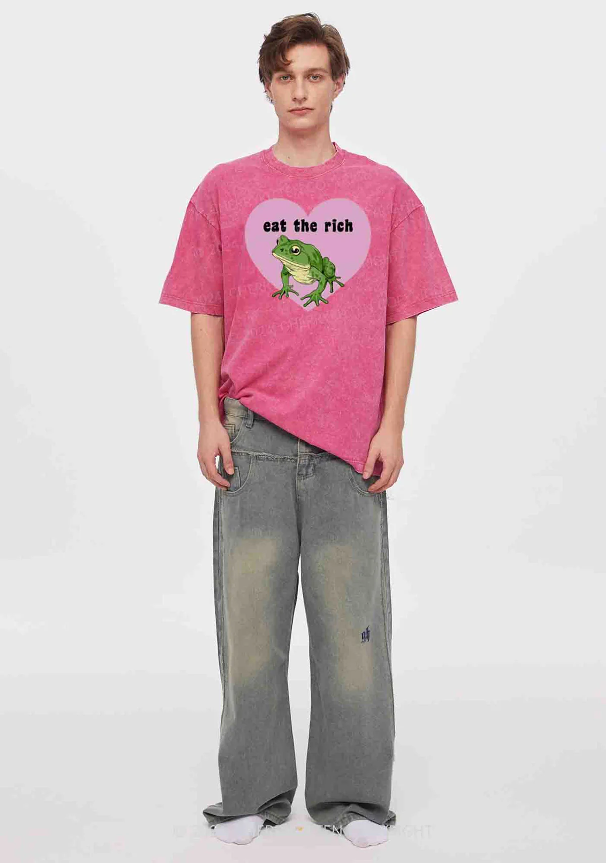 Eat The Rich Frog Y2K Washed Tee Cherrykitten - Image 3