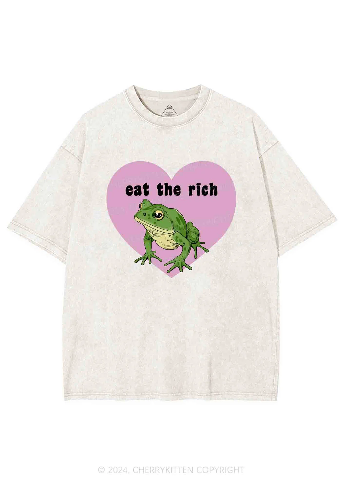 Eat The Rich Frog Y2K Washed Tee Cherrykitten - Image 6