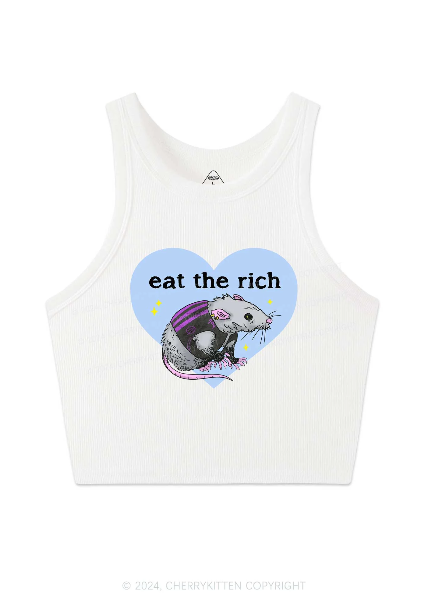 Eat The Rich Rat Y2K Crop Tank Top Cherrykitten - Image 4